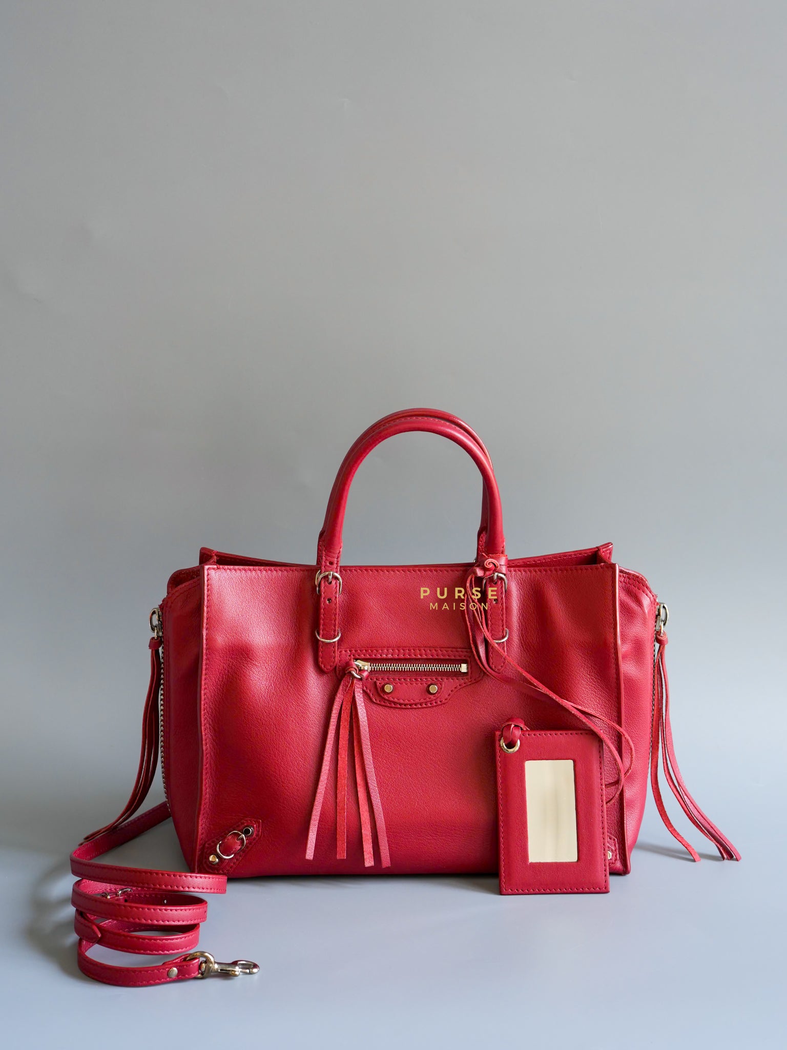 Mini Papier A4 in Red Leather Bag | Purse Maison Luxury Bags Shop