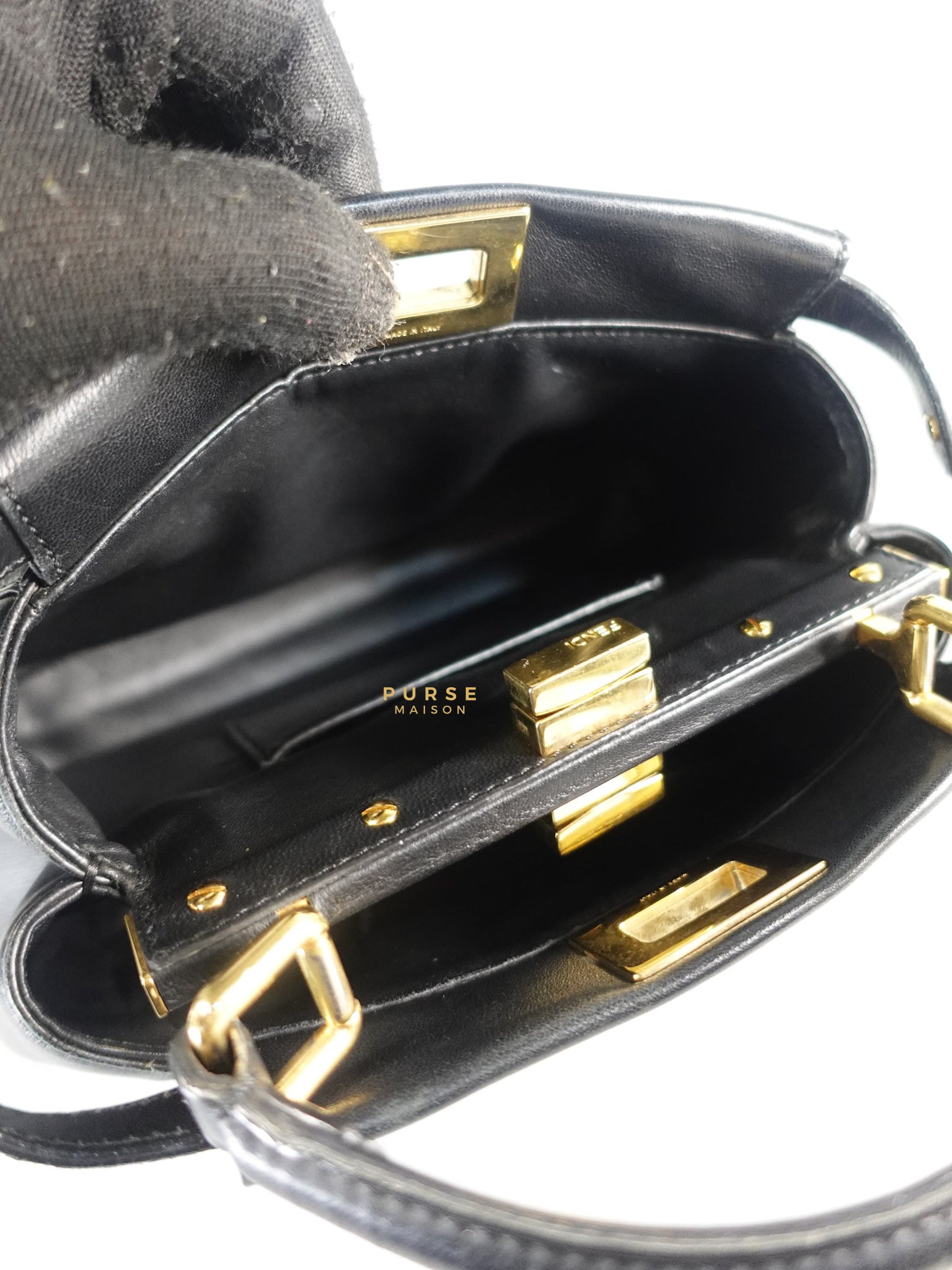 Mini Peekaboo in Black Leather | Purse Maison Luxury Bags Shop