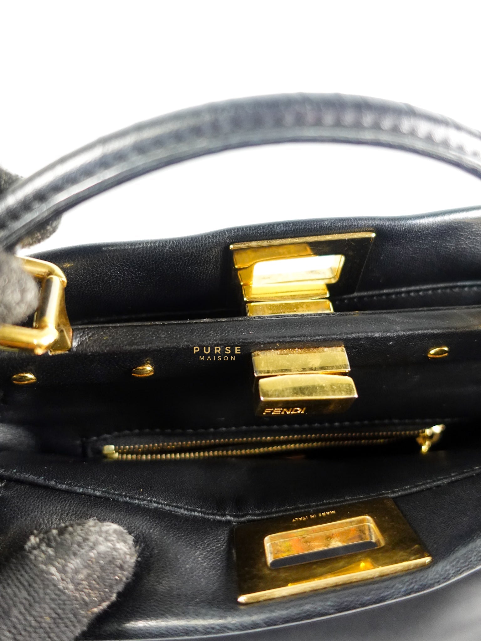 Mini Peekaboo in Black Leather | Purse Maison Luxury Bags Shop