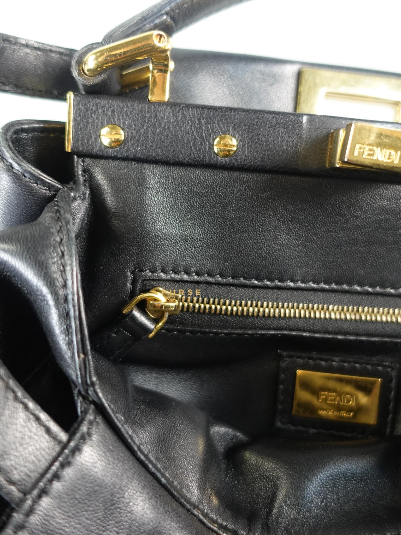 Mini Peekaboo in Black Leather | Purse Maison Luxury Bags Shop