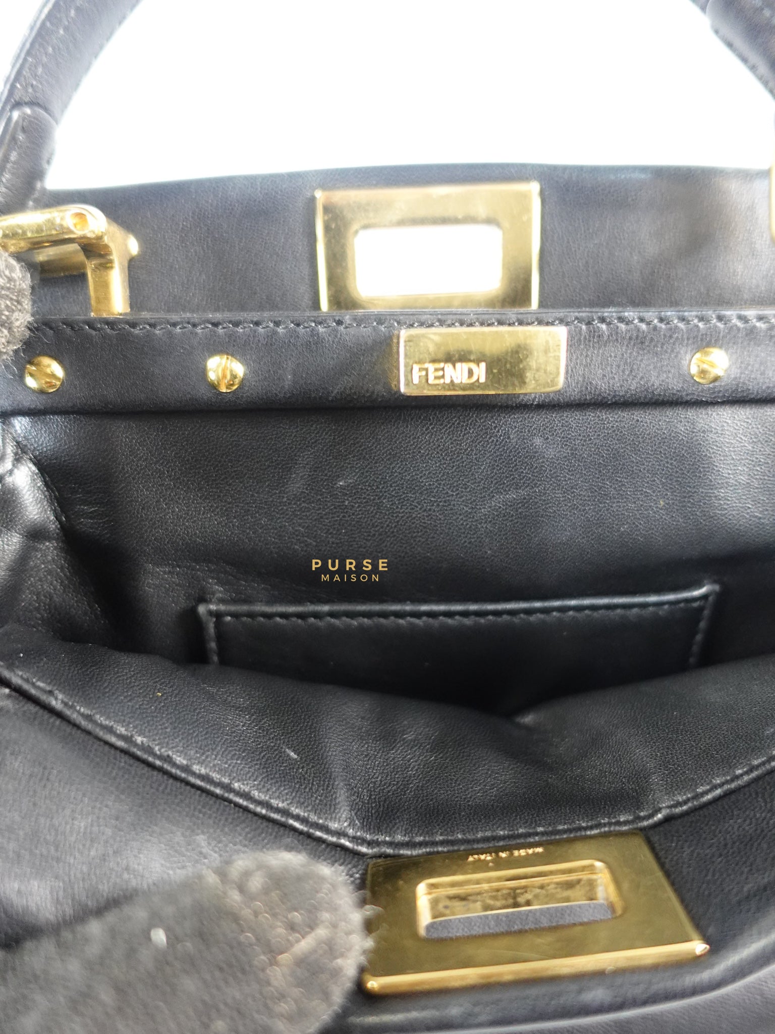 Mini Peekaboo in Black Leather | Purse Maison Luxury Bags Shop