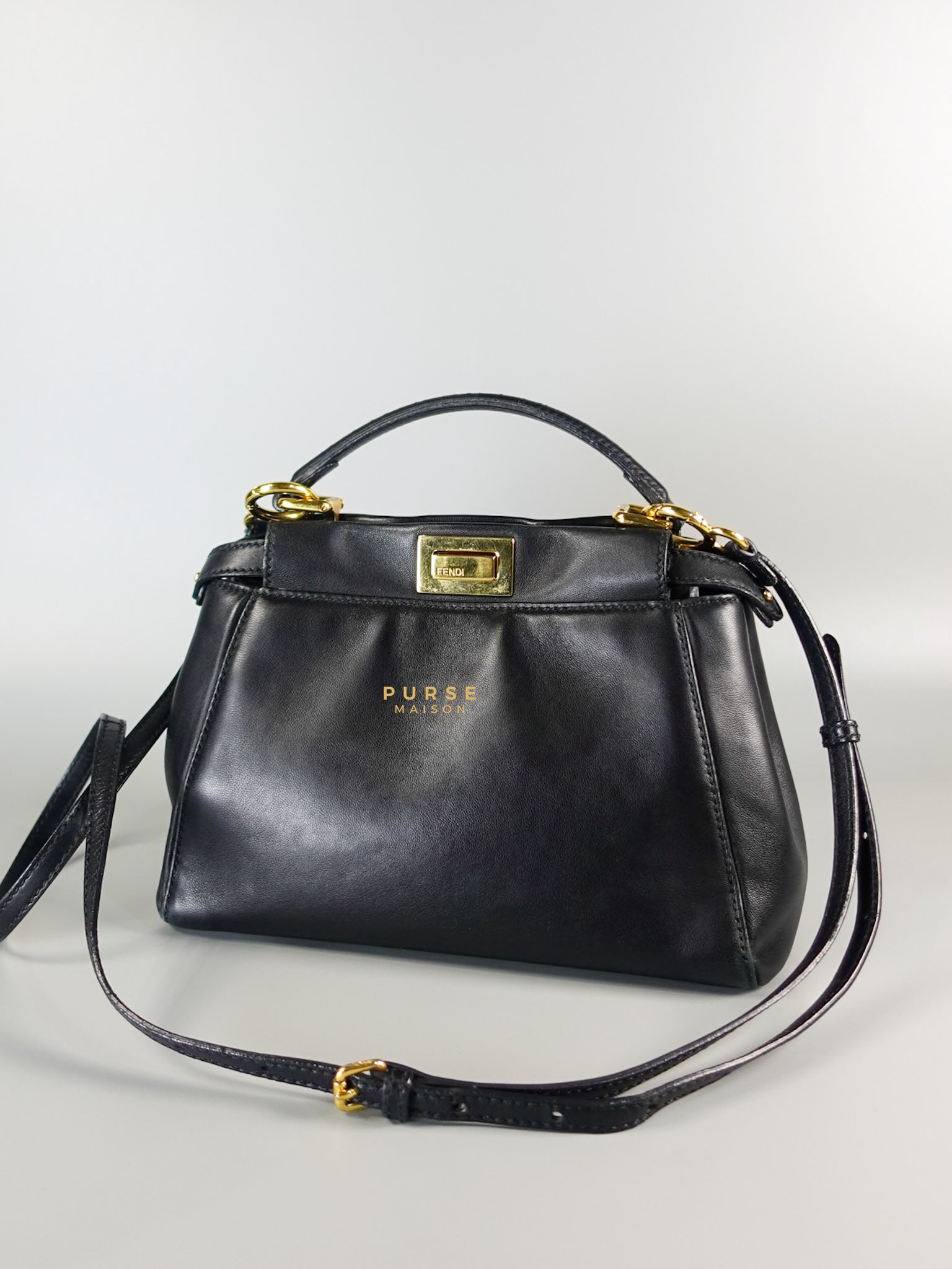 Mini Peekaboo in Black Leather | Purse Maison Luxury Bags Shop