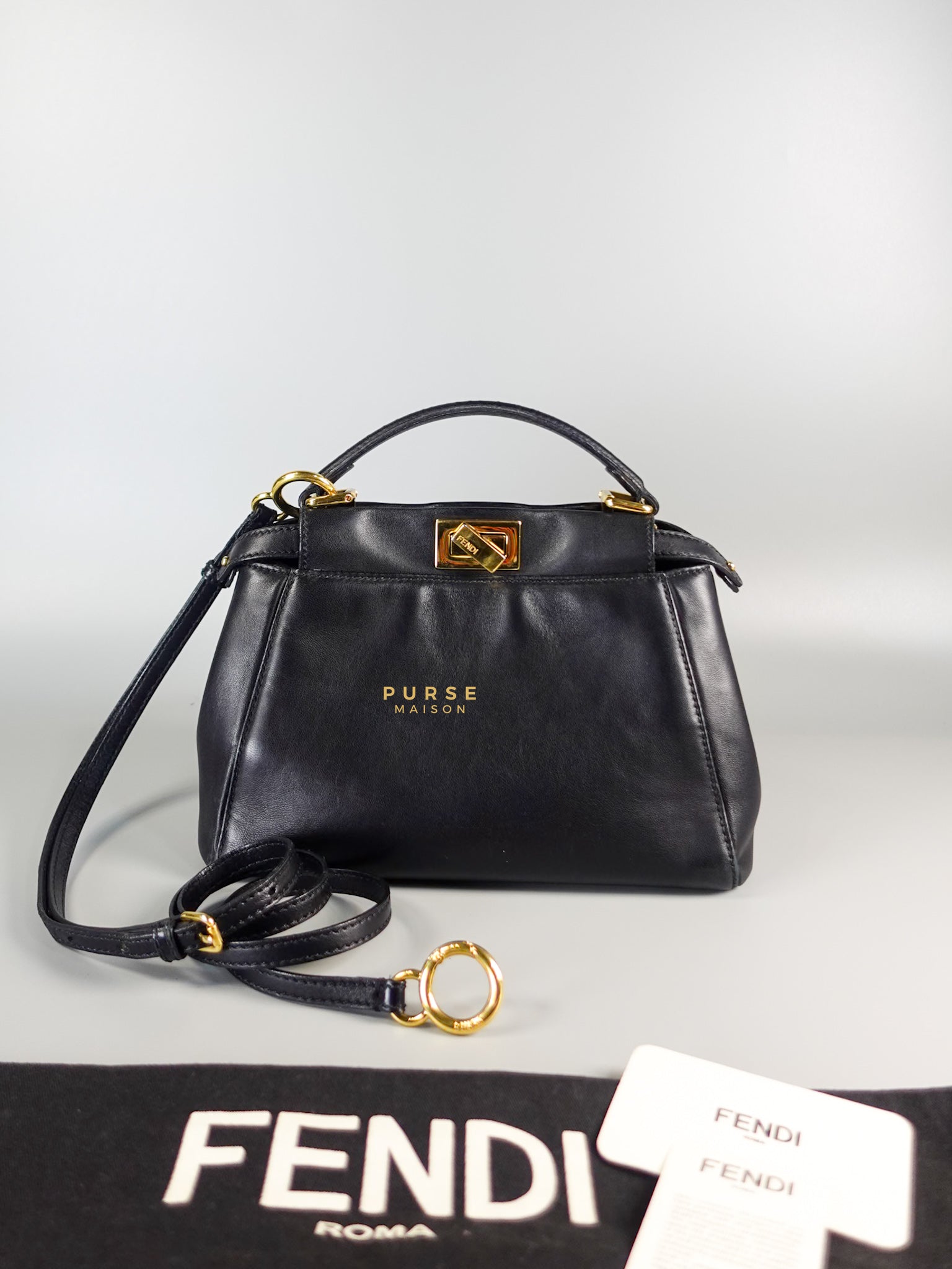 Mini Peekaboo in Black Leather | Purse Maison Luxury Bags Shop