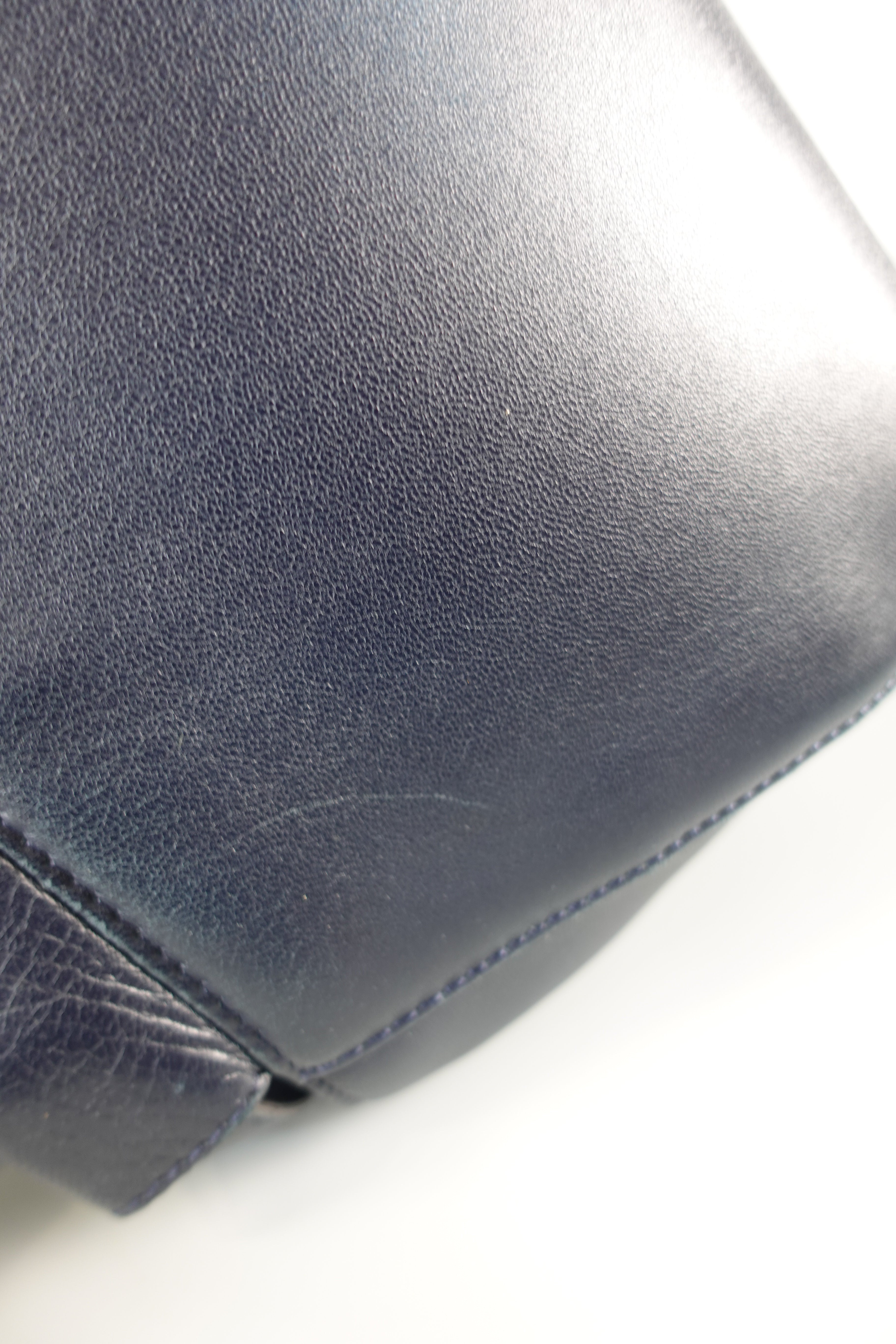 Mini Peekaboo in Navy Blue Leather with Python Top Handle | Purse Maison Luxury Bags Shop