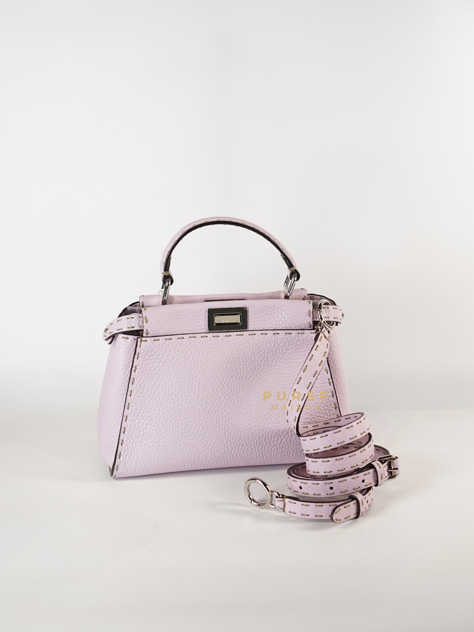 Mini Peekaboo Light Purple Leather Silver Hardware Purse