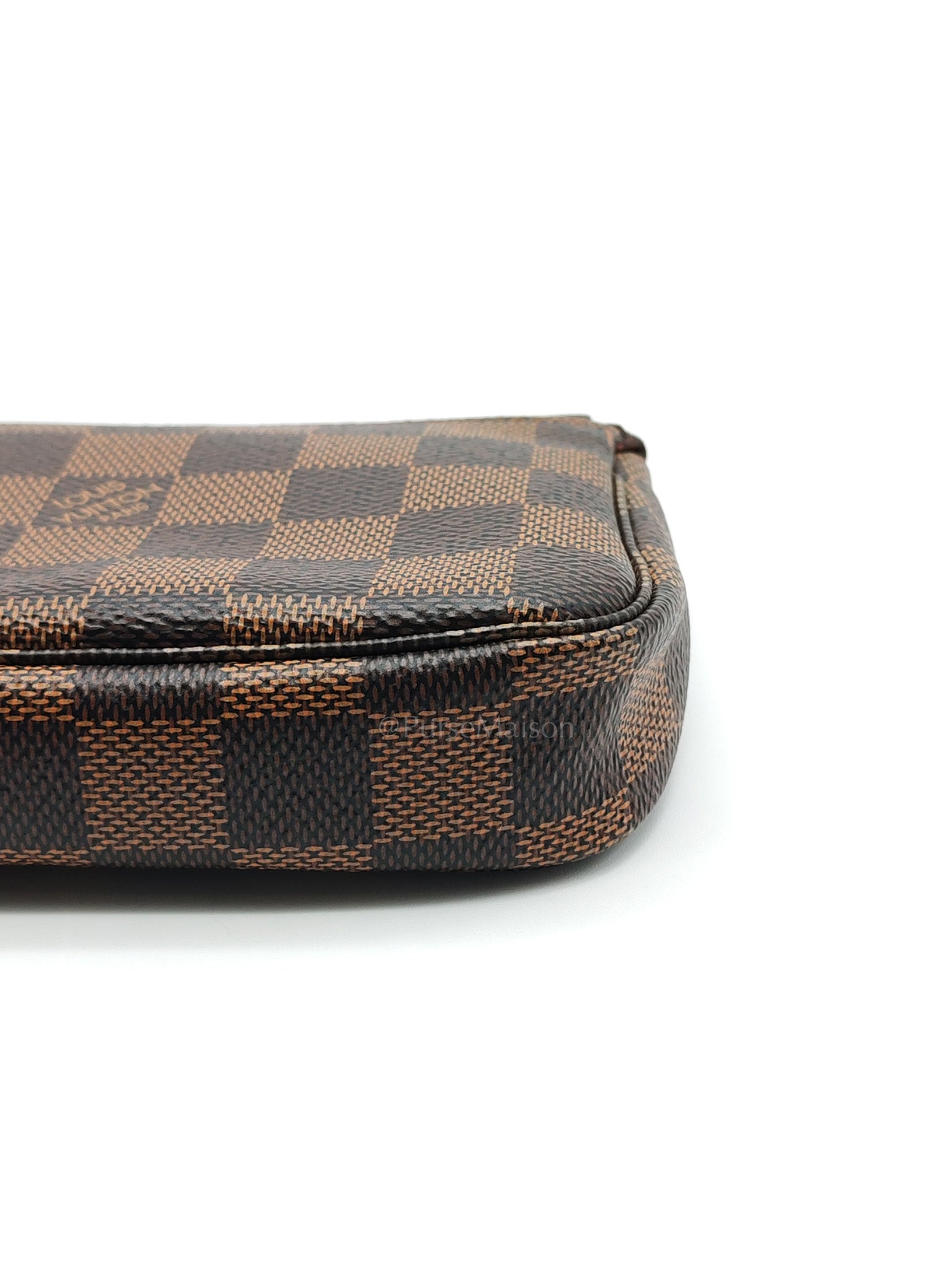 Mini Pochette in Damier Ebene Canvas & Gold Hardware (Datecode: SF1211) | Purse Maison Luxury Bags Shop