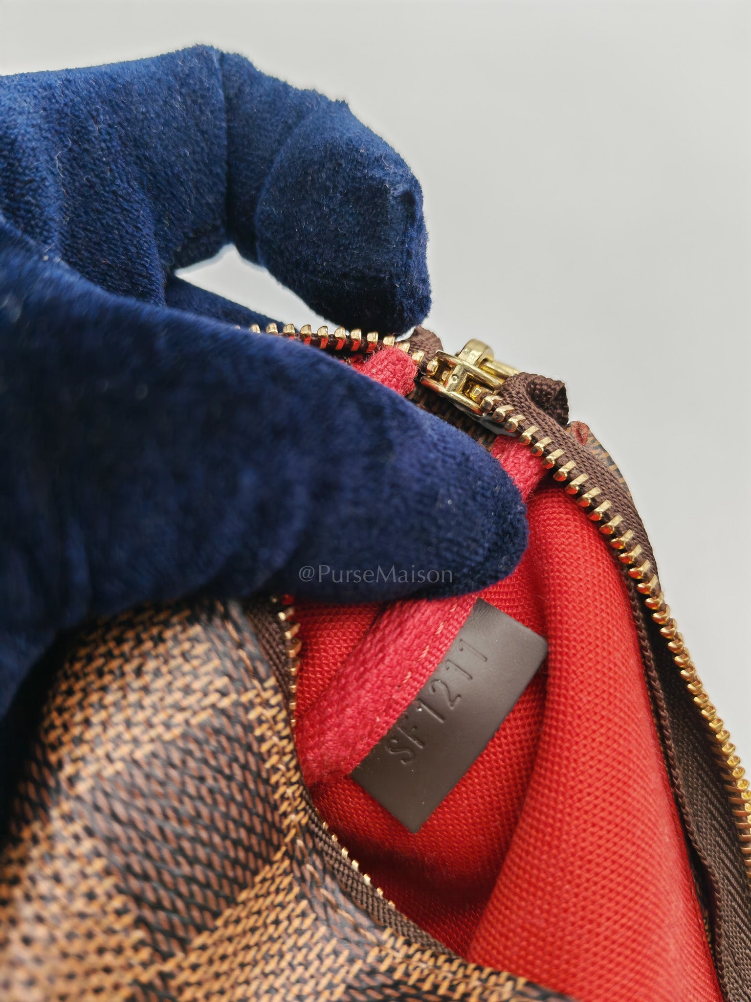 Mini Pochette in Damier Ebene Canvas & Gold Hardware (Datecode: SF1211) | Purse Maison Luxury Bags Shop
