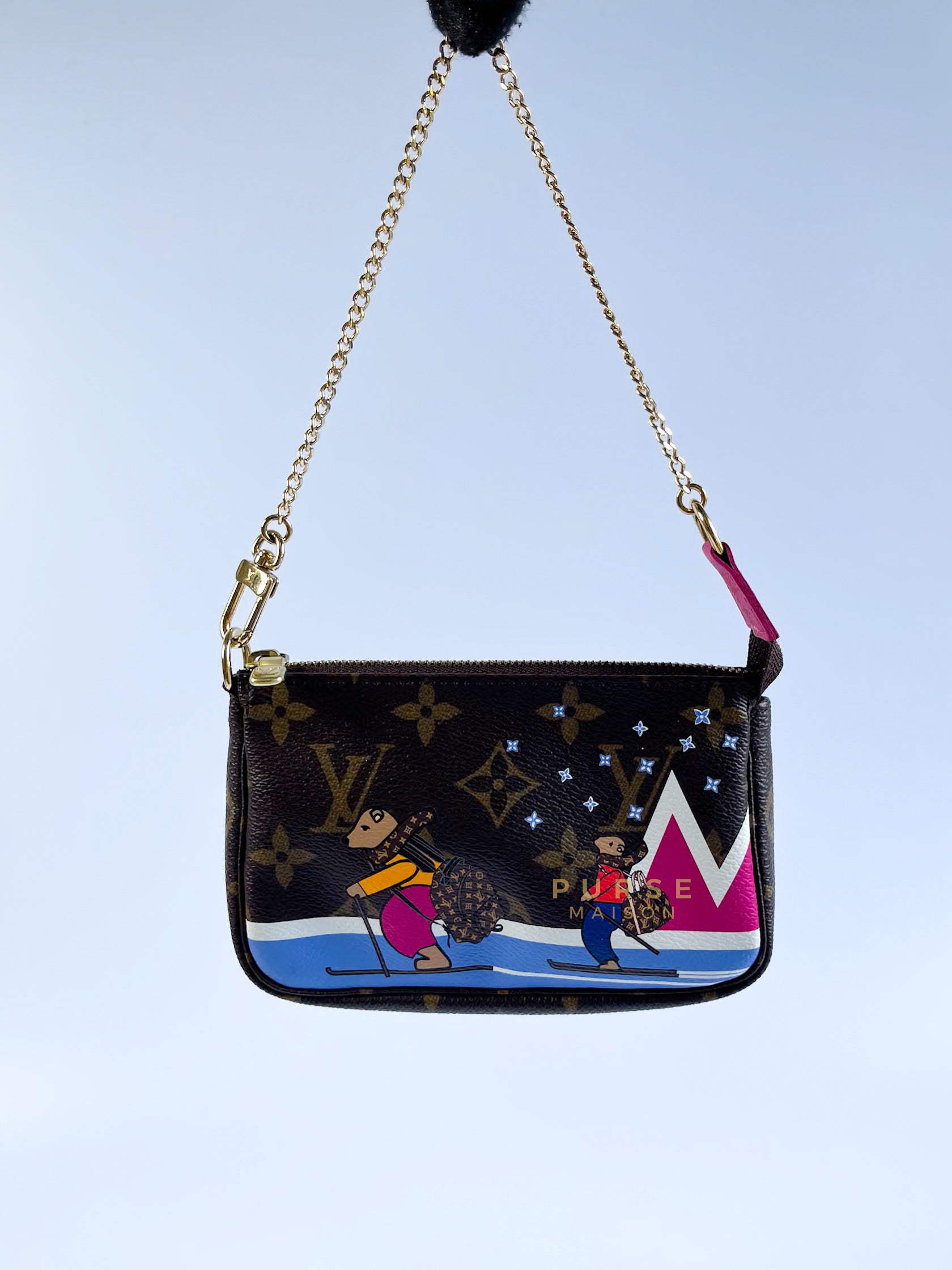 Mini Pochette Limited Edition Monogram Canvas Pink Interior (Date code: SF4158) | Purse Maison Luxury Bags Shop
