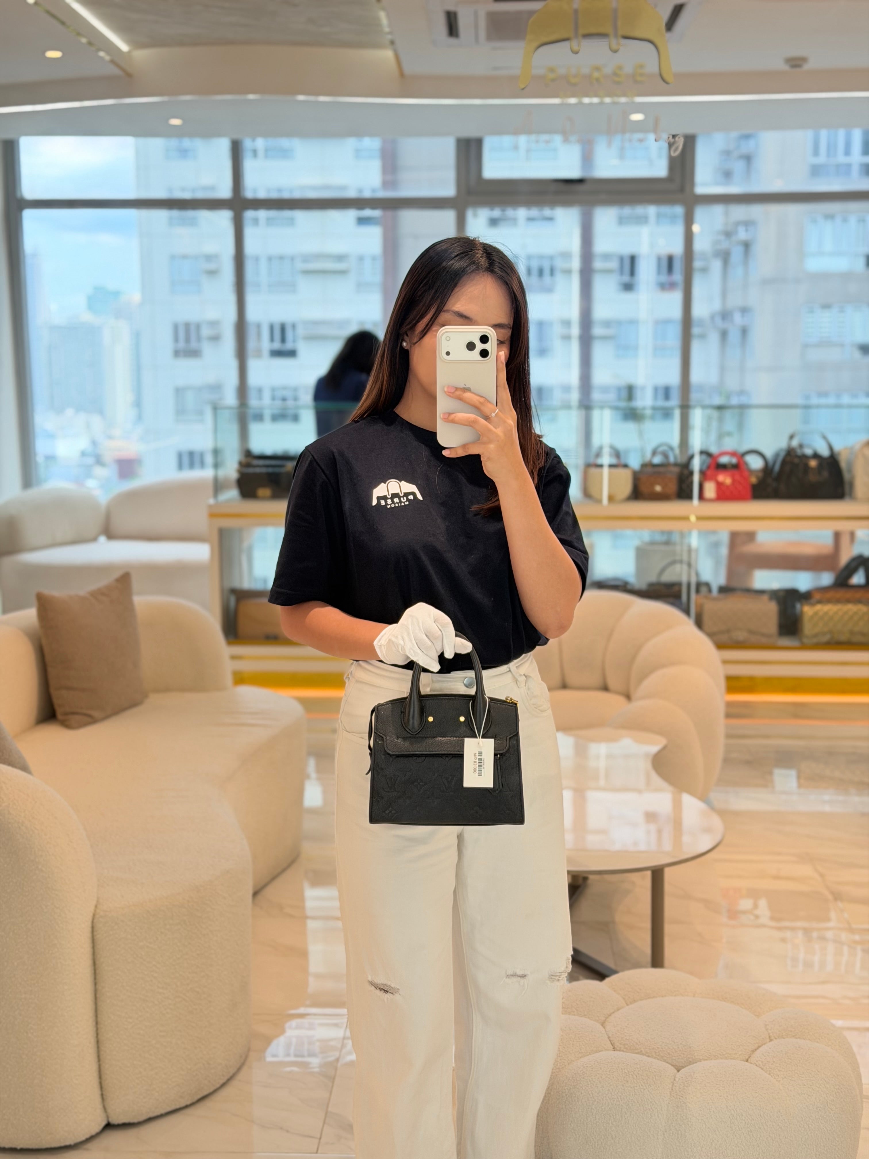 Mini Pont-Neuf in Black Monogram Empreinte Leather & Gold Hardware | Purse Maison Luxury Bags Shop