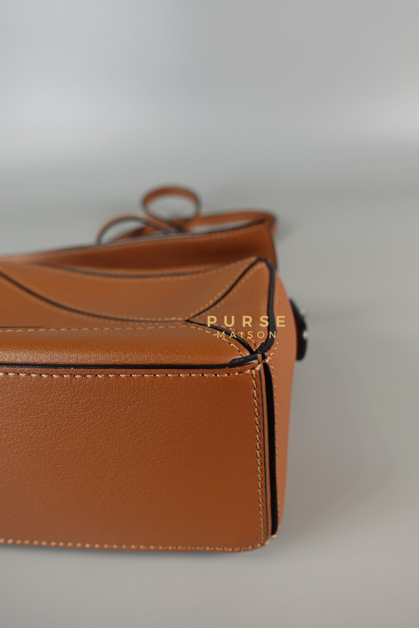 Mini Puzzle Bag in Tan Grained Calfskin | Purse Maison Luxury Bags Shop