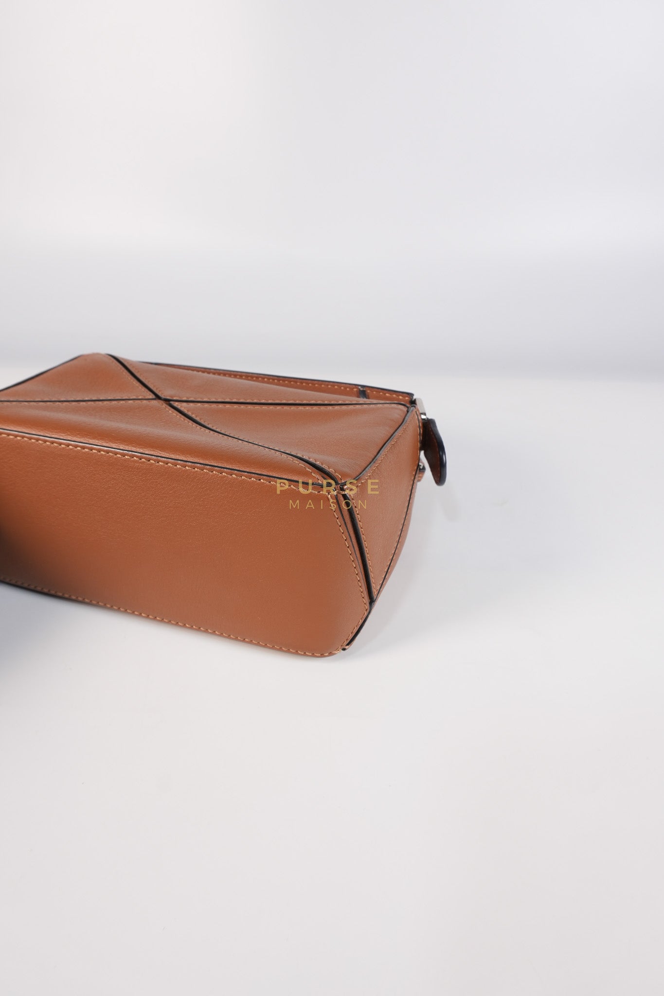 Mini Puzzle Bag in Tan Grained Calfskin | Purse Maison Luxury Bags Shop