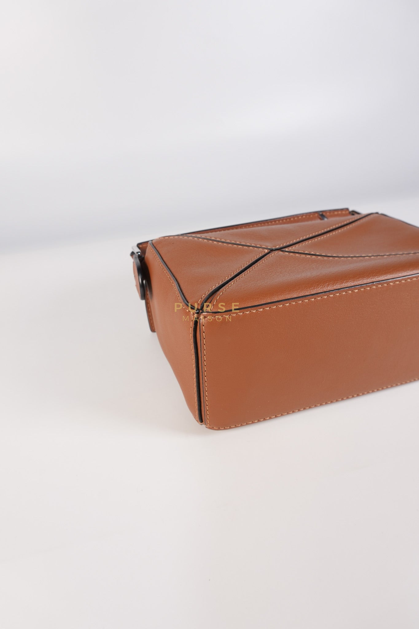 Mini Puzzle Bag in Tan Grained Calfskin | Purse Maison Luxury Bags Shop
