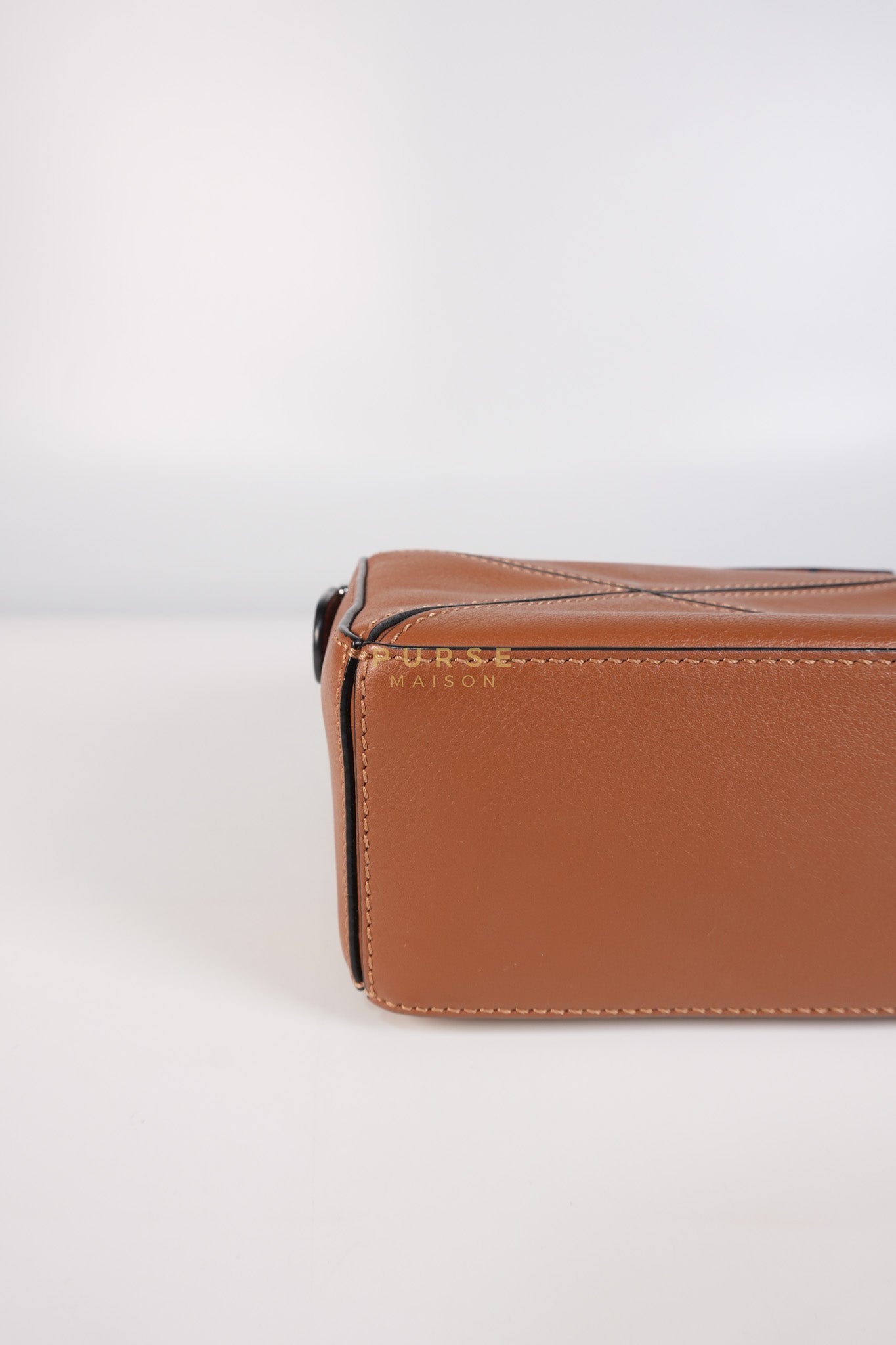 Mini Puzzle Bag in Tan Grained Calfskin | Purse Maison Luxury Bags Shop