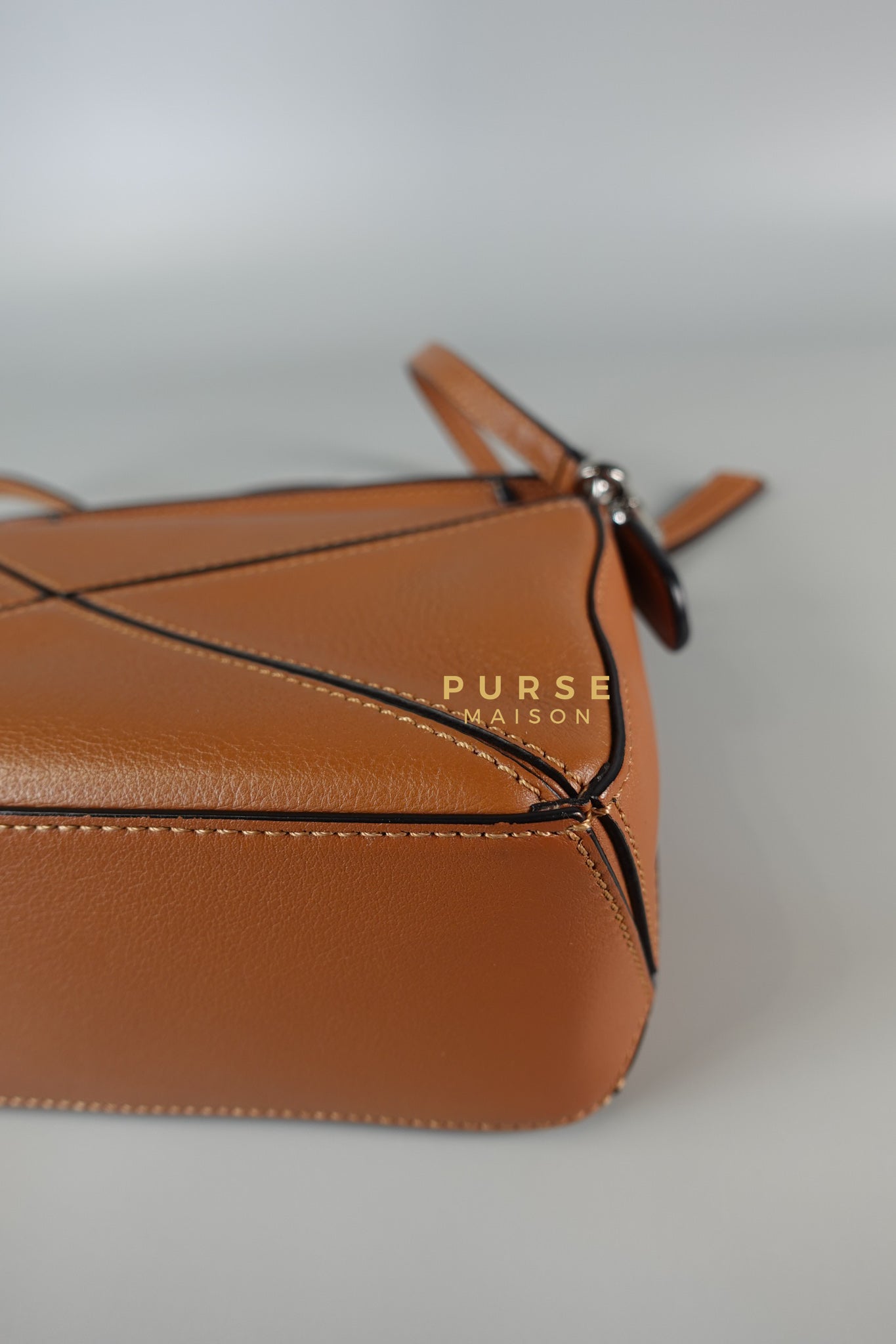 Mini Puzzle Bag in Tan Grained Calfskin | Purse Maison Luxury Bags Shop