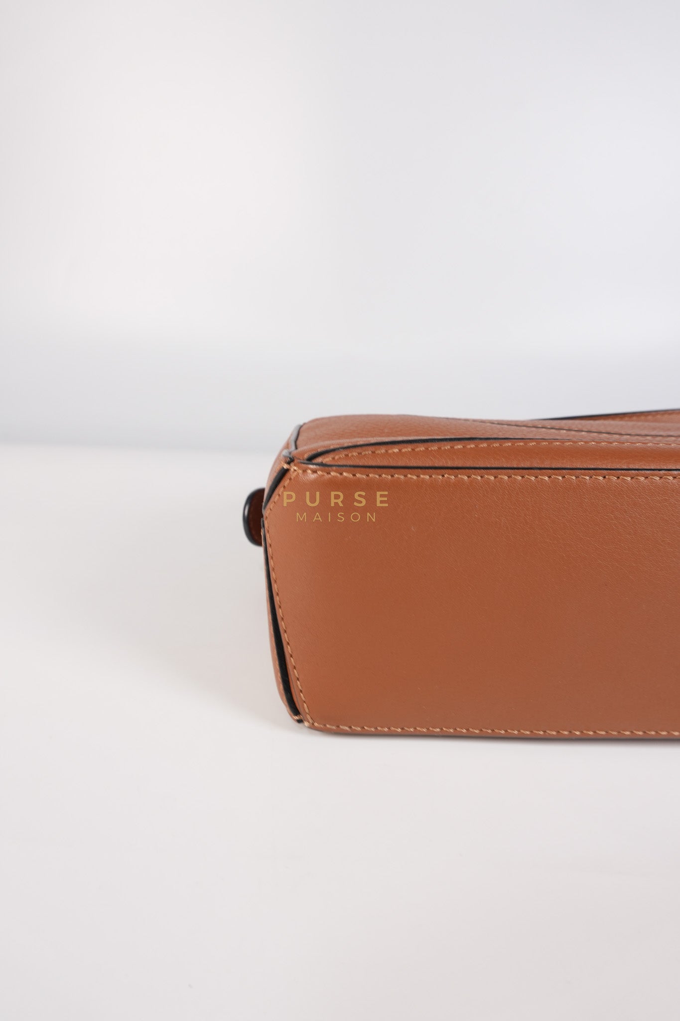 Mini Puzzle Bag in Tan Grained Calfskin | Purse Maison Luxury Bags Shop