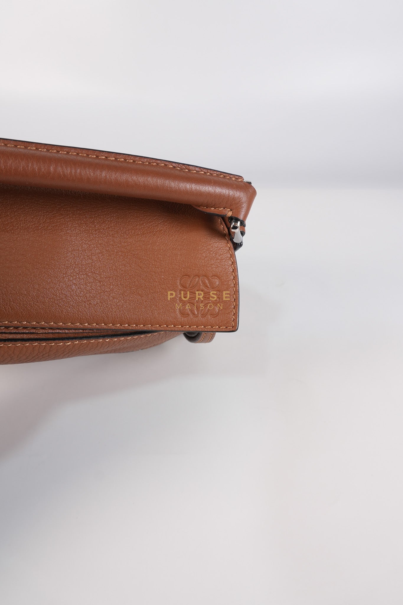 Mini Puzzle Bag in Tan Grained Calfskin | Purse Maison Luxury Bags Shop