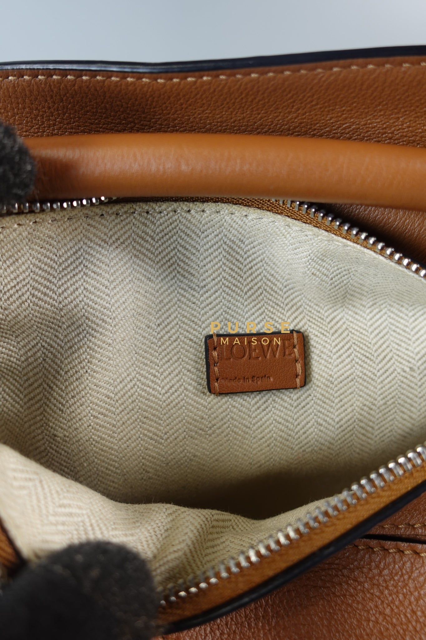 Mini Puzzle Bag in Tan Grained Calfskin | Purse Maison Luxury Bags Shop