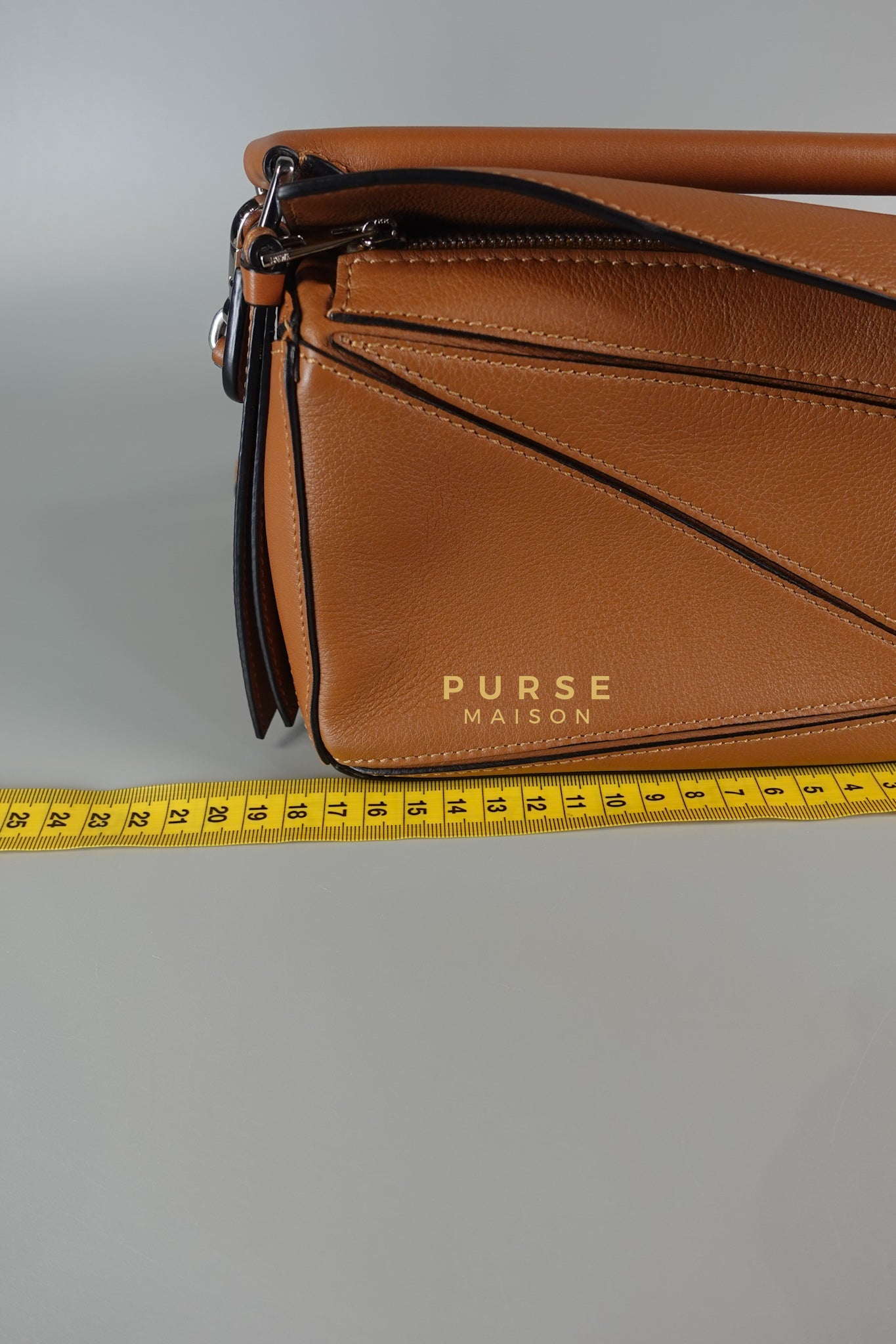 Mini Puzzle Bag in Tan Grained Calfskin | Purse Maison Luxury Bags Shop