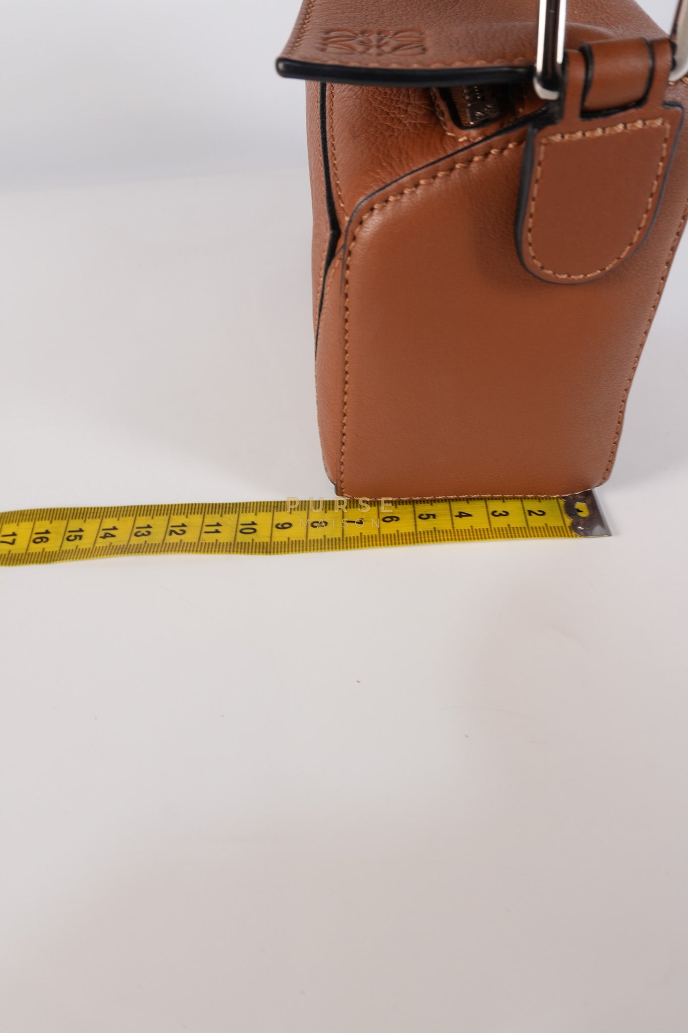 Mini Puzzle Bag in Tan Grained Calfskin | Purse Maison Luxury Bags Shop