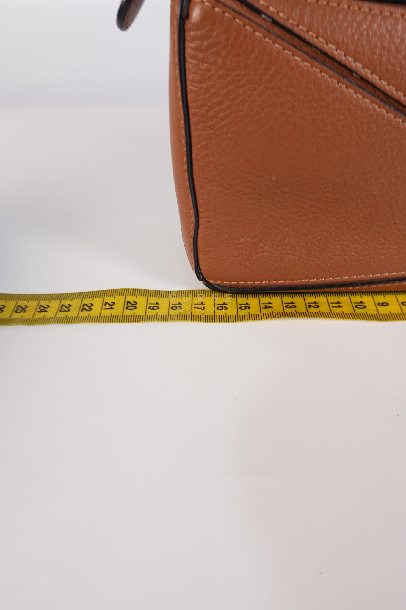 Mini Puzzle Bag in Tan Grained Calfskin | Purse Maison Luxury Bags Shop
