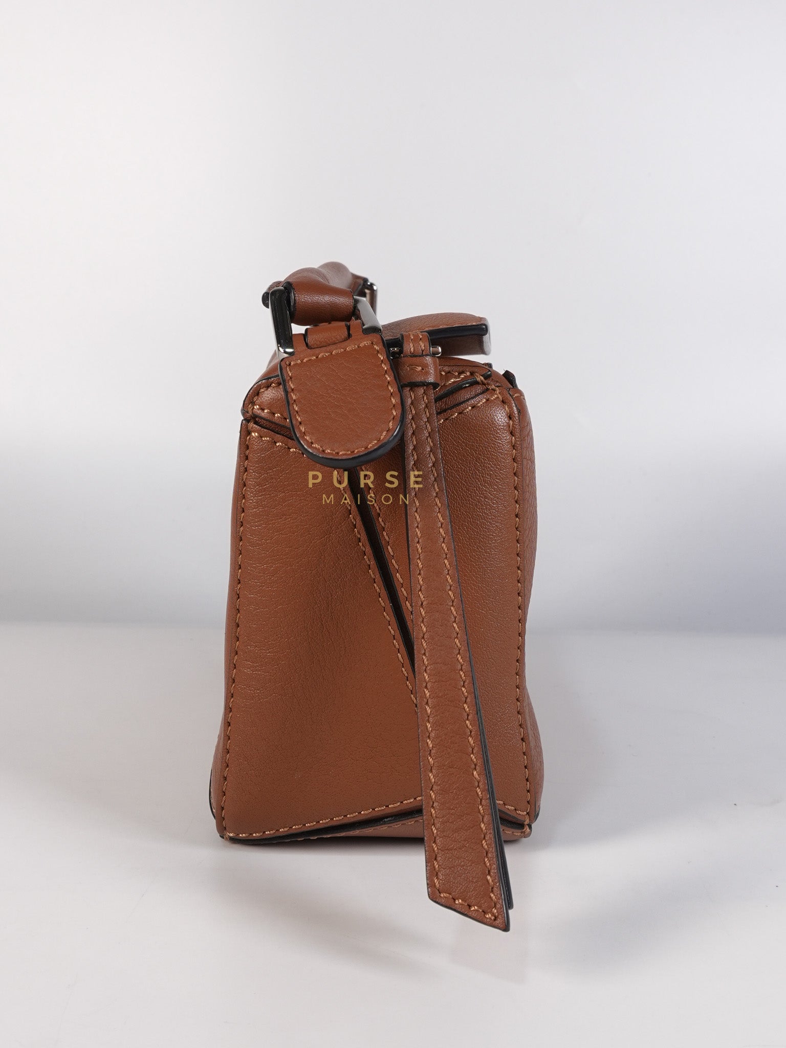 Mini Puzzle Bag in Tan Grained Calfskin | Purse Maison Luxury Bags Shop
