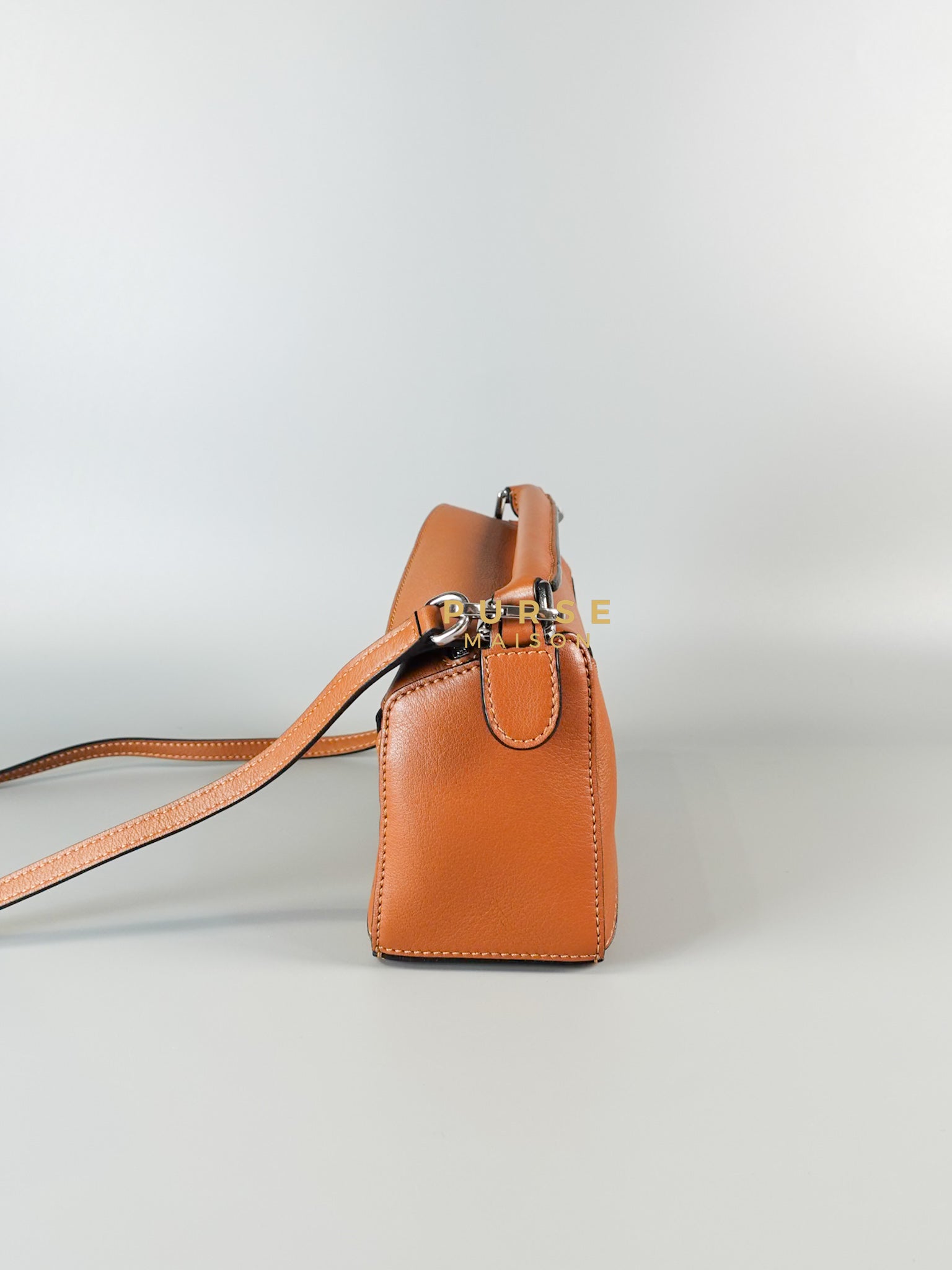 Mini Puzzle Bag in Tan Grained Calfskin | Purse Maison Luxury Bags Shop