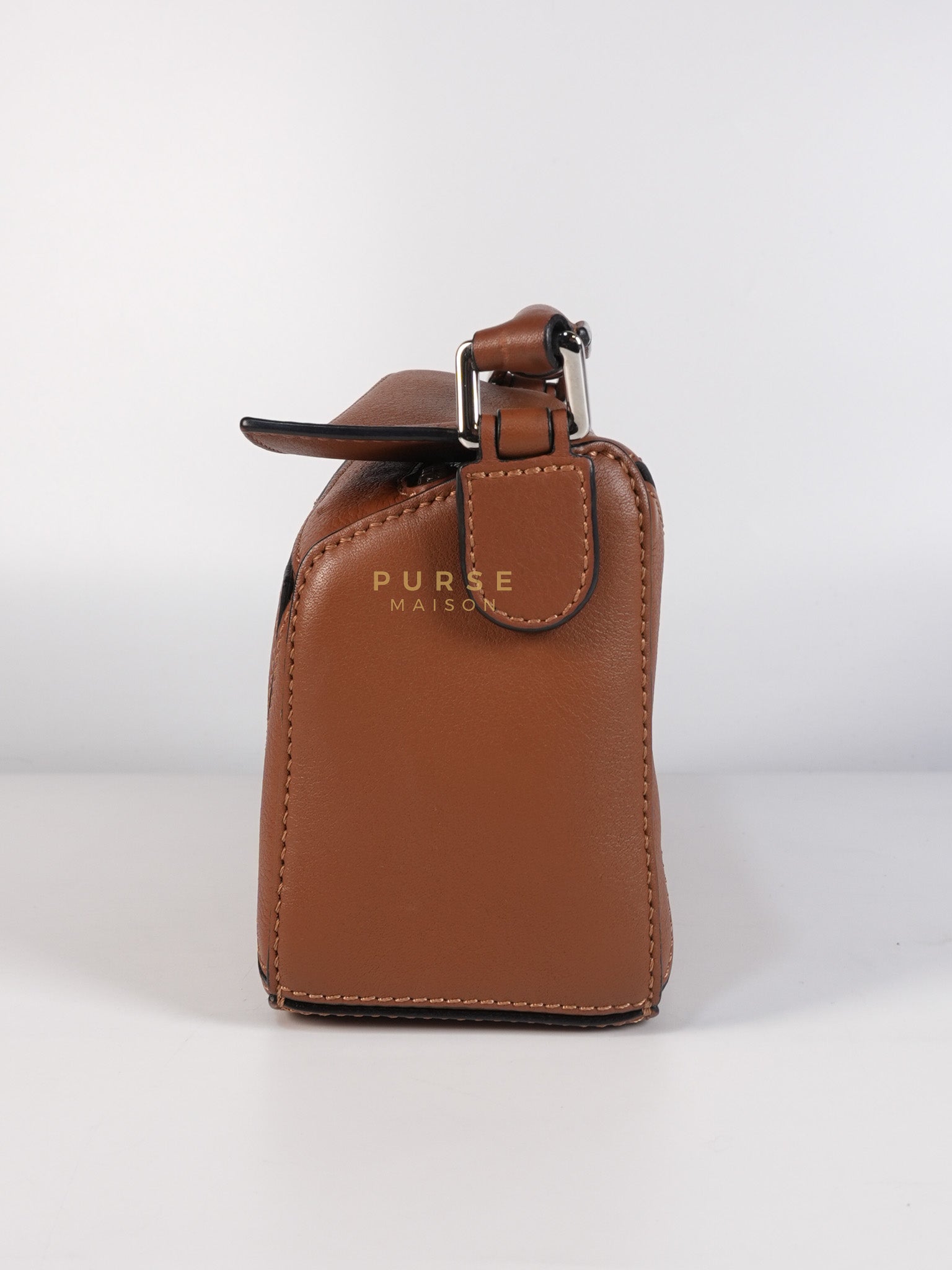 Mini Puzzle Bag in Tan Grained Calfskin | Purse Maison Luxury Bags Shop
