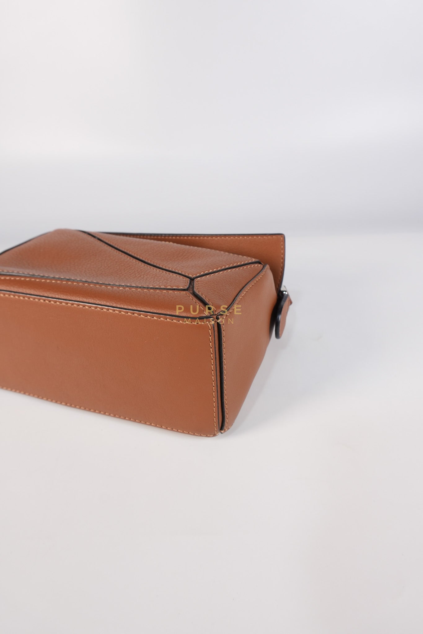 Mini Puzzle Bag in Tan Grained Calfskin | Purse Maison Luxury Bags Shop