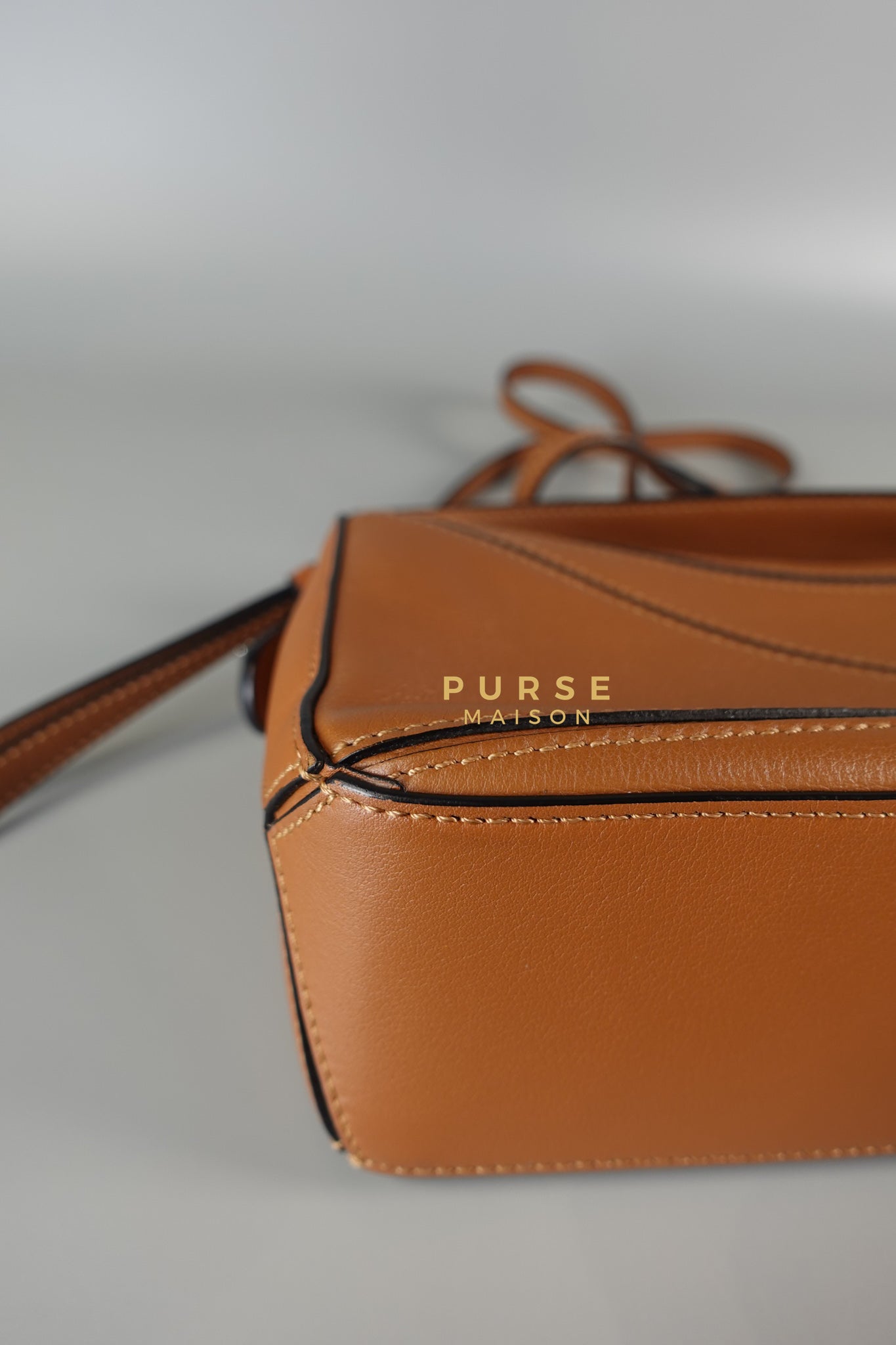 Mini Puzzle Bag in Tan Grained Calfskin | Purse Maison Luxury Bags Shop