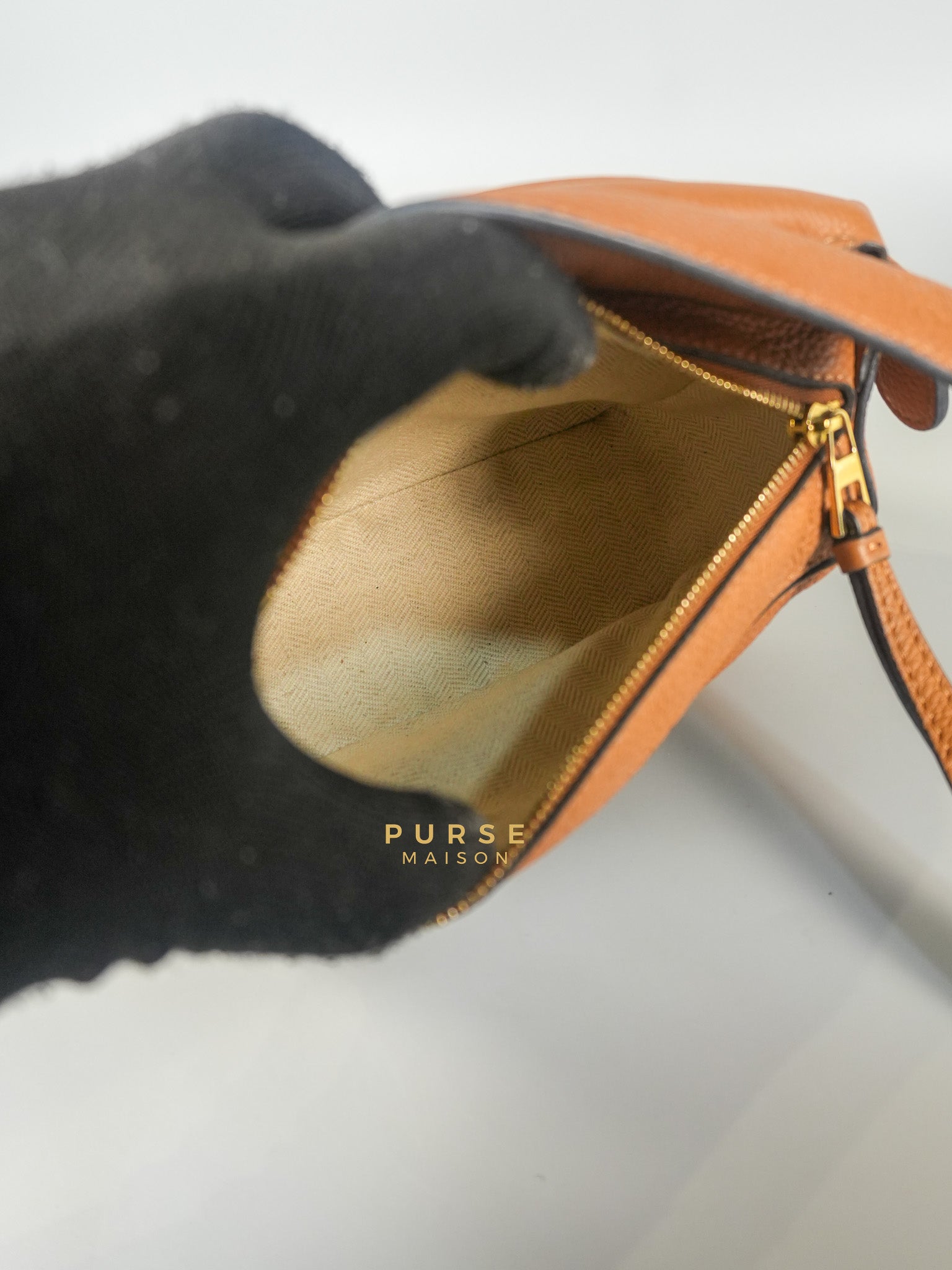 Mini Puzzle Caramel Tan Calfskin | Purse Maison Luxury Bags Shop