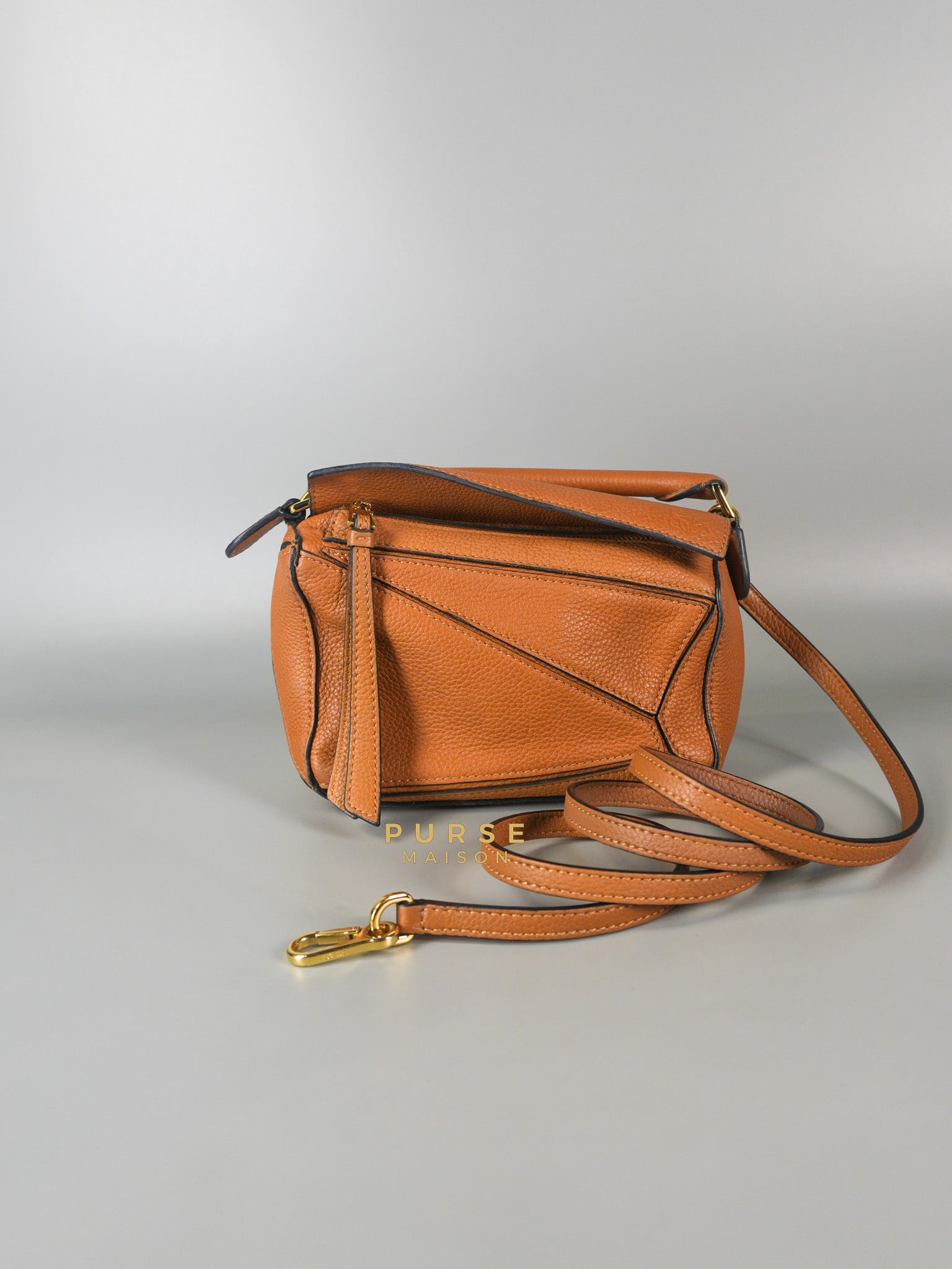 Mini Puzzle Caramel Tan Calfskin | Purse Maison Luxury Bags Shop