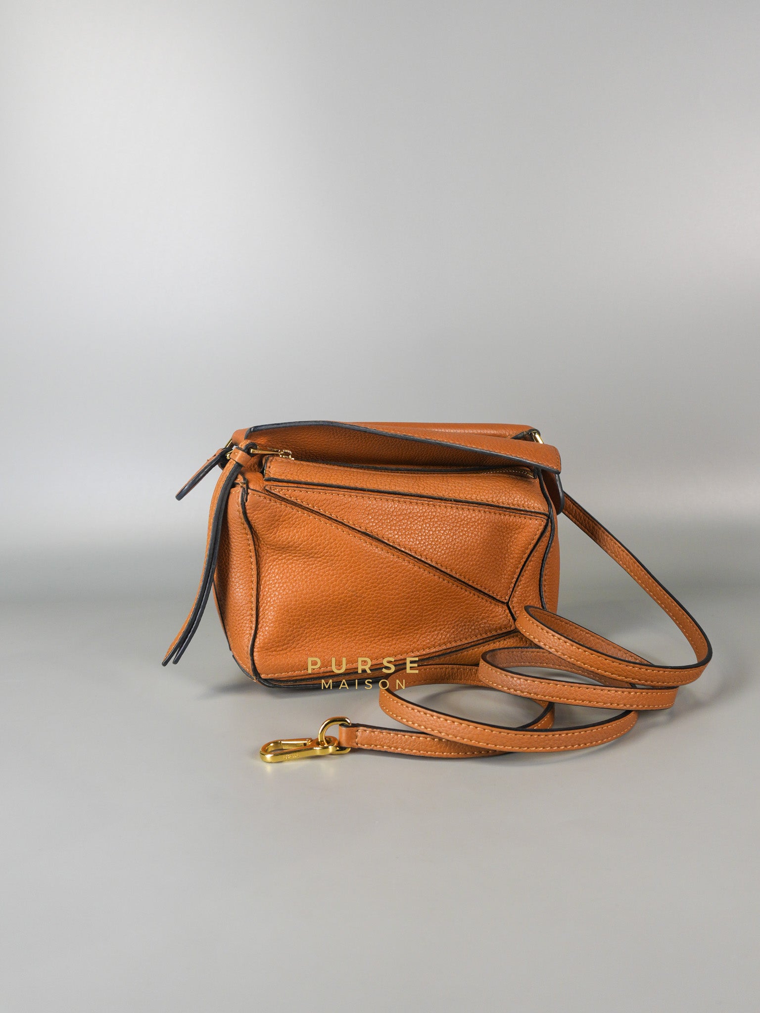 Mini Puzzle Caramel Tan Calfskin | Purse Maison Luxury Bags Shop