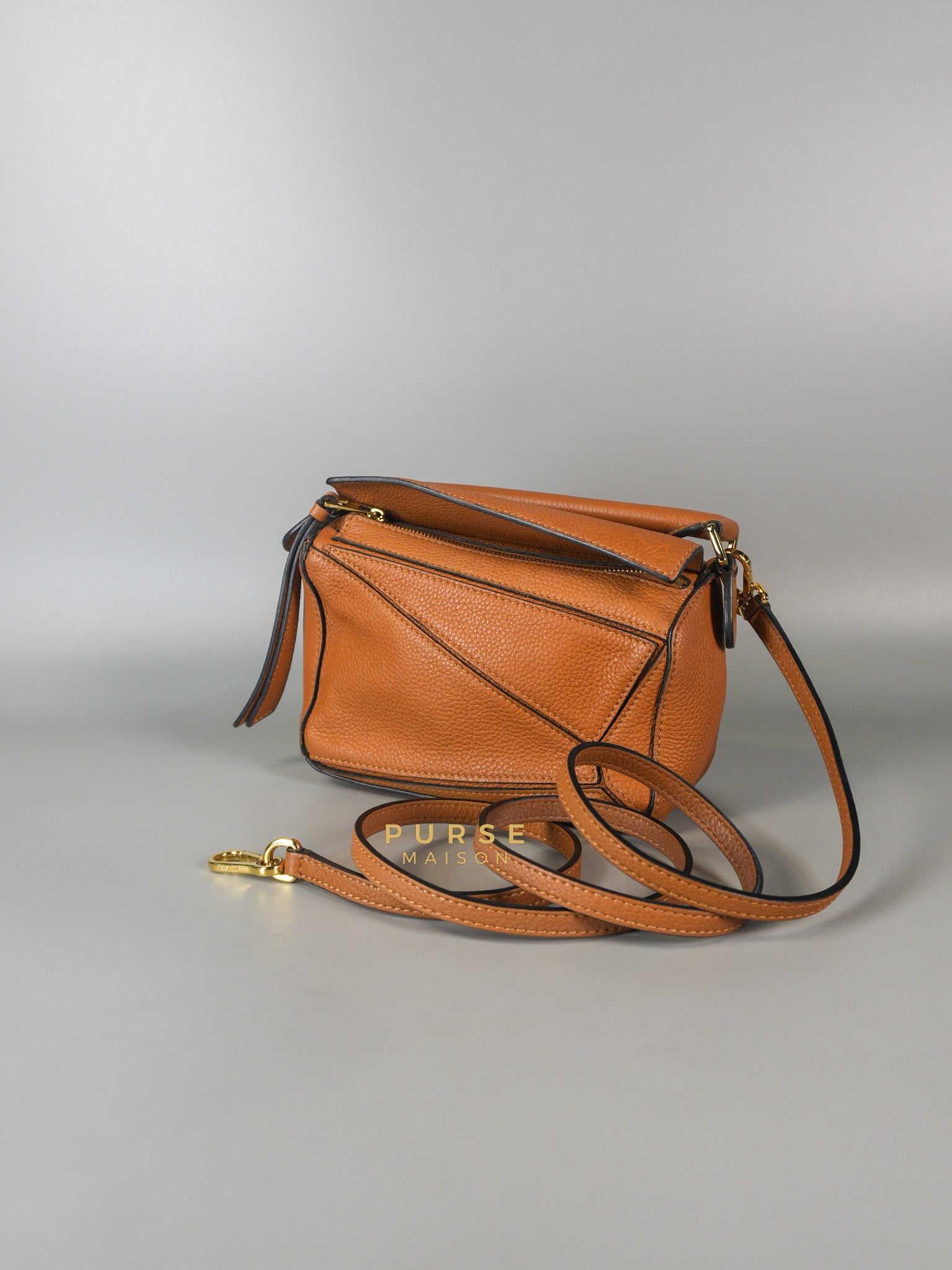 Mini Puzzle Caramel Tan Calfskin | Purse Maison Luxury Bags Shop