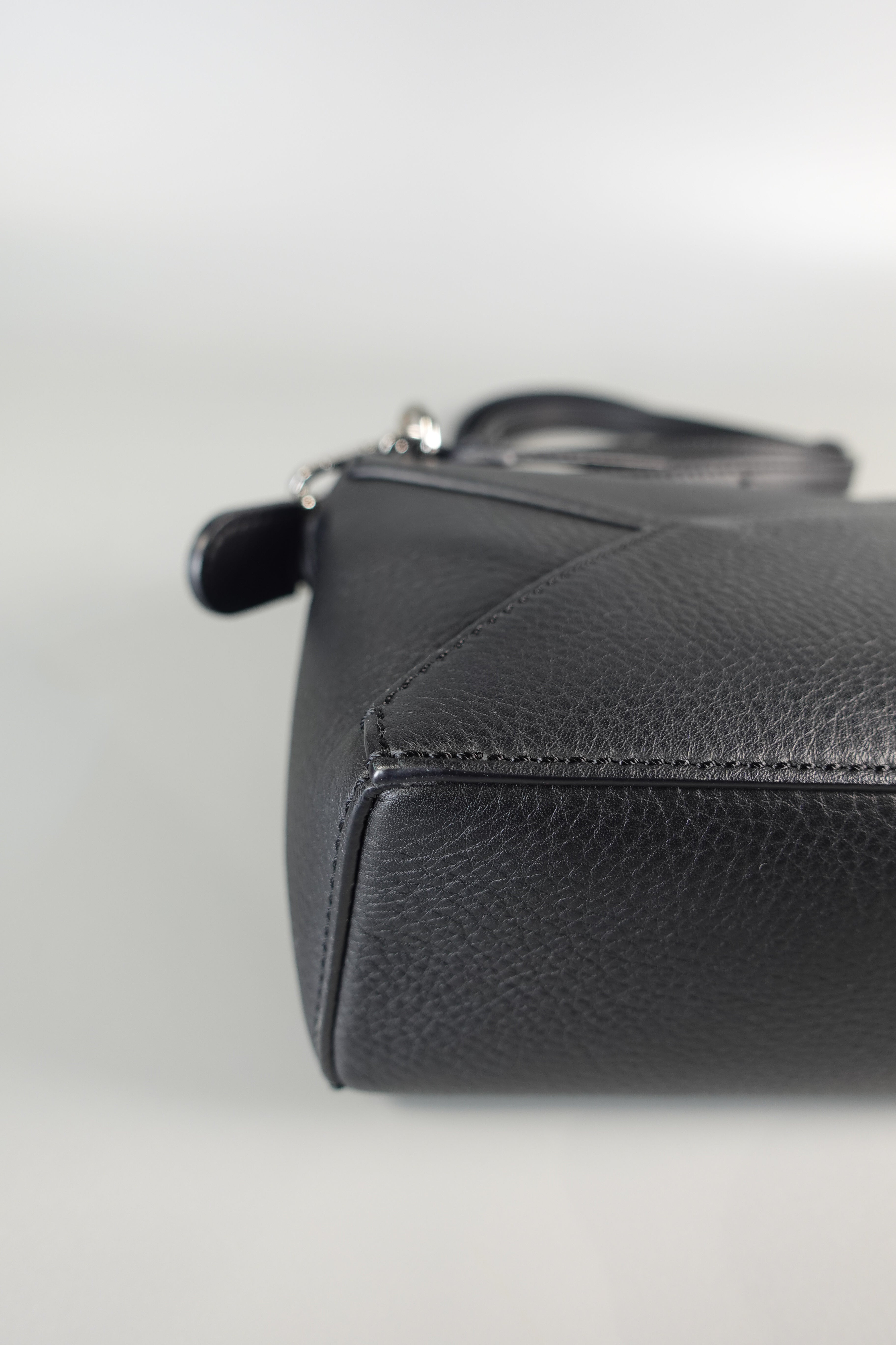 Mini Puzzle Edge Bag in Black Grained Calfskin | Purse Maison Luxury Bags Shop