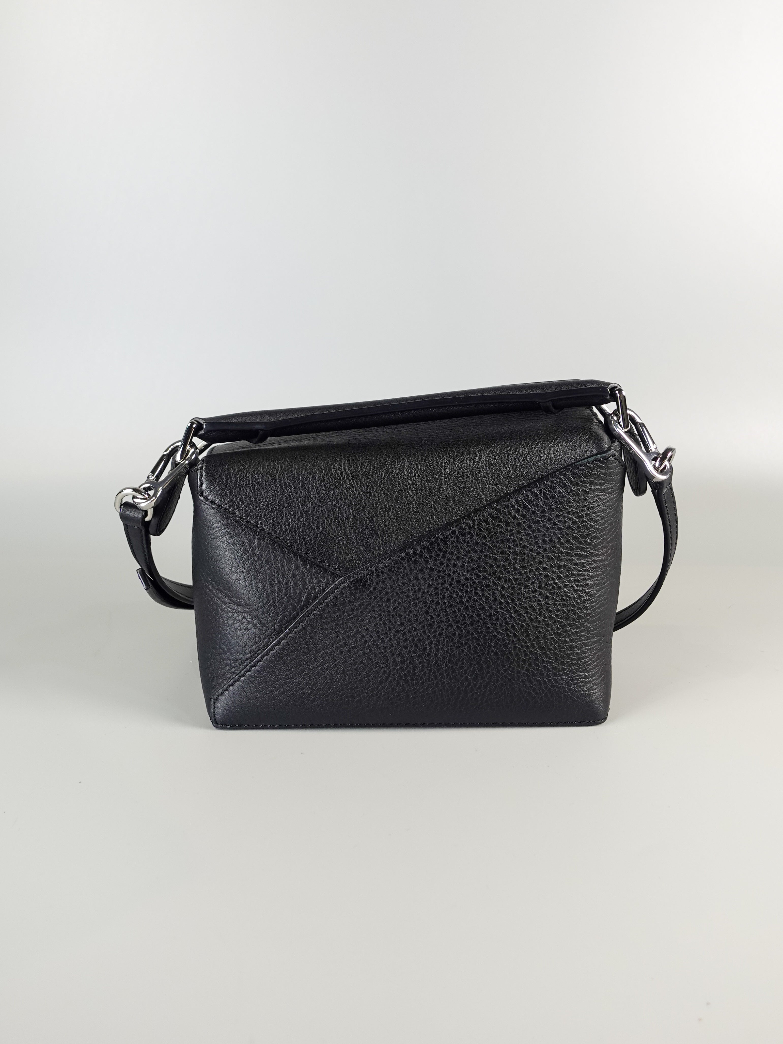 Mini Puzzle Edge Bag in Black Grained Calfskin | Purse Maison Luxury Bags Shop