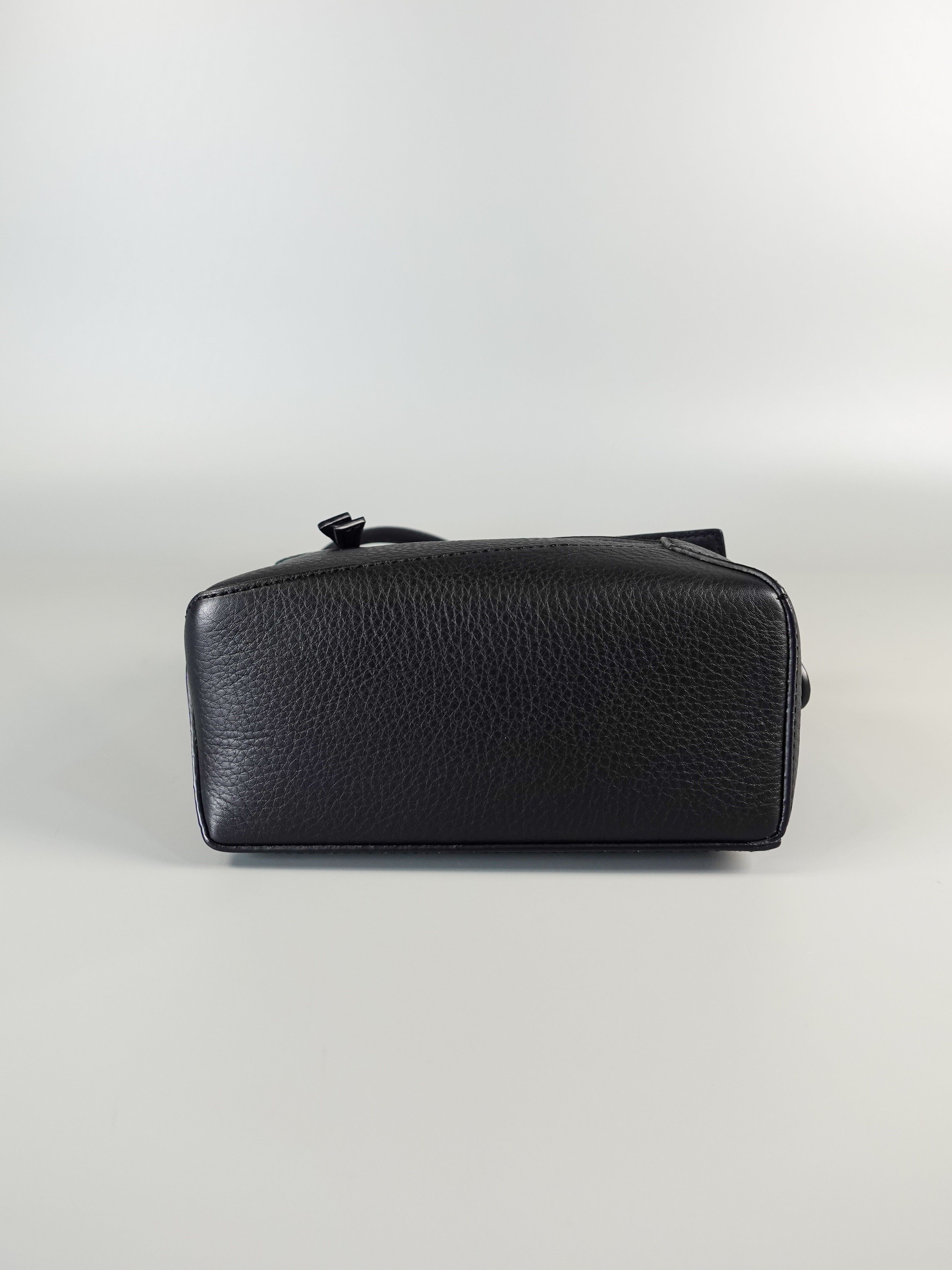 Mini Puzzle Edge Bag in Black Grained Calfskin | Purse Maison Luxury Bags Shop