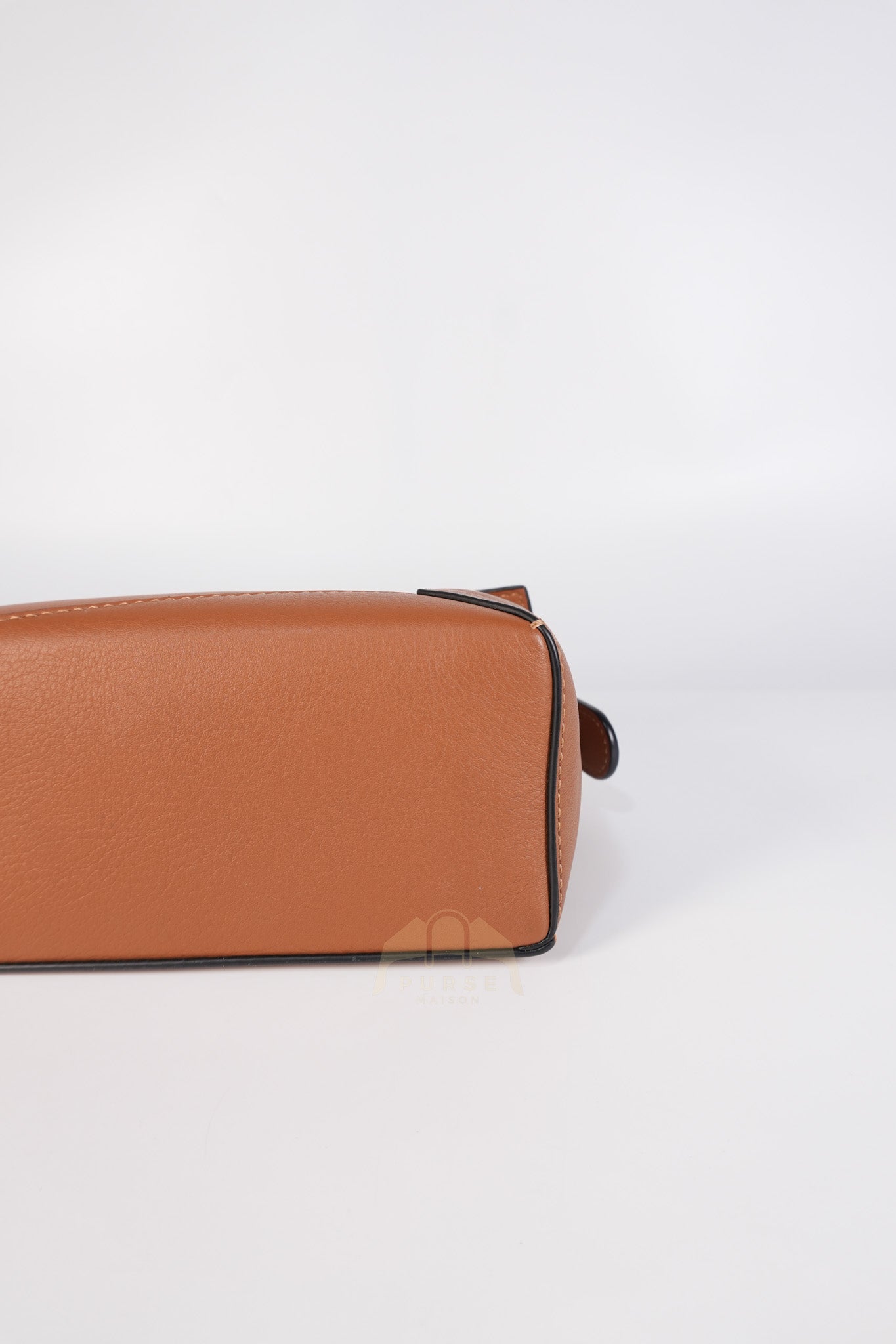 Mini Puzzle Edge Bag in Tan Calfskin Leather & Silver Hardware | Purse Maison Luxury Bags Shop