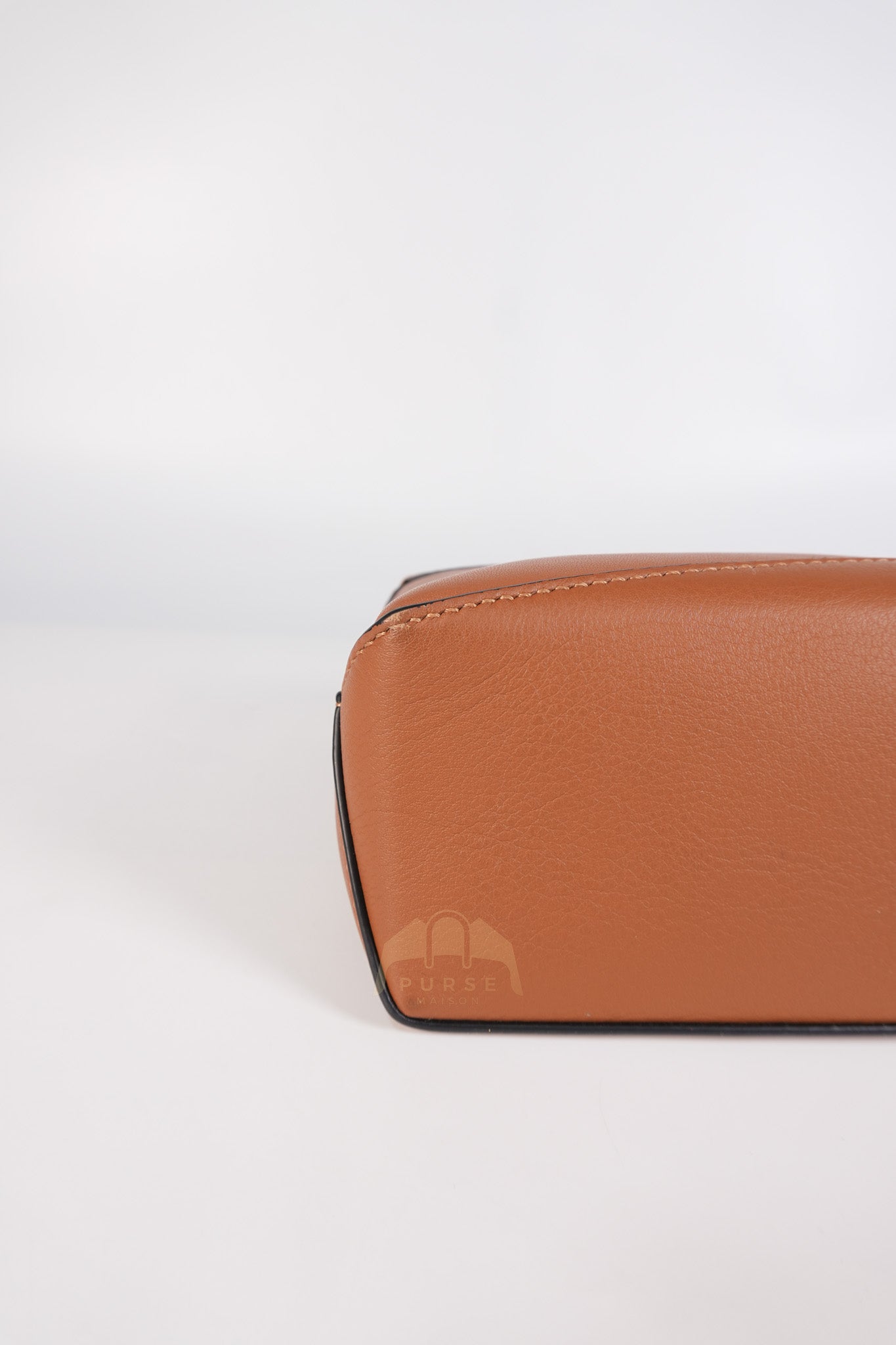 Mini Puzzle Edge Bag in Tan Calfskin Leather & Silver Hardware | Purse Maison Luxury Bags Shop