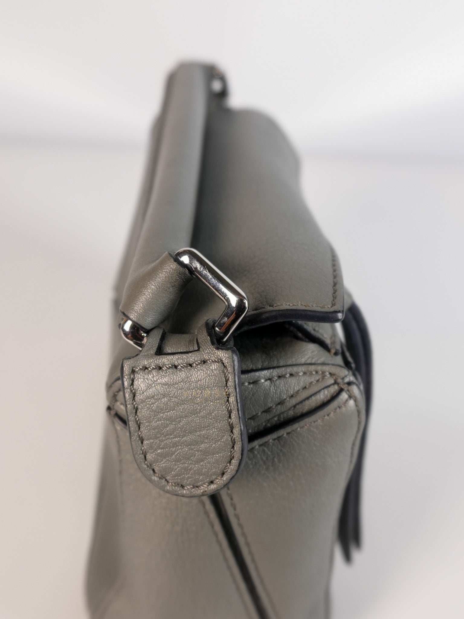 Mini Puzzle in Grey Calfskin Leather | Purse Maison Luxury Bags Shop