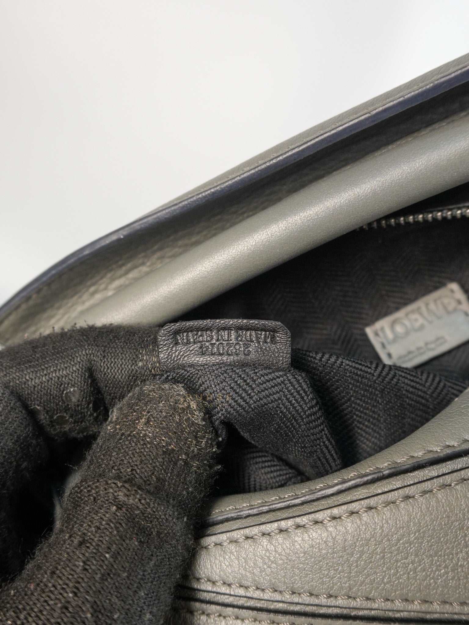 Mini Puzzle in Grey Calfskin Leather | Purse Maison Luxury Bags Shop