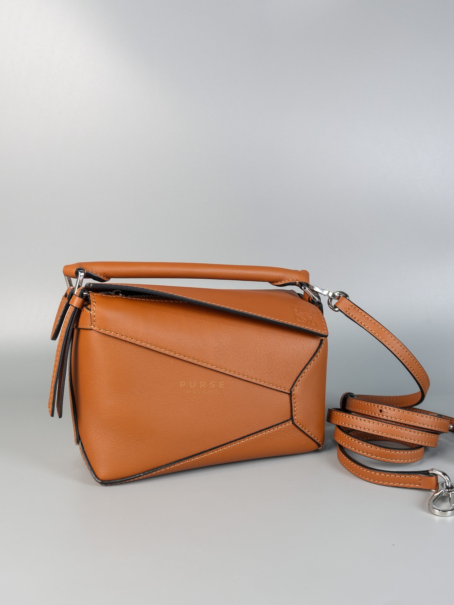 Mini Puzzle Tan Silver Hardware | Purse Maison Luxury Bags Shop