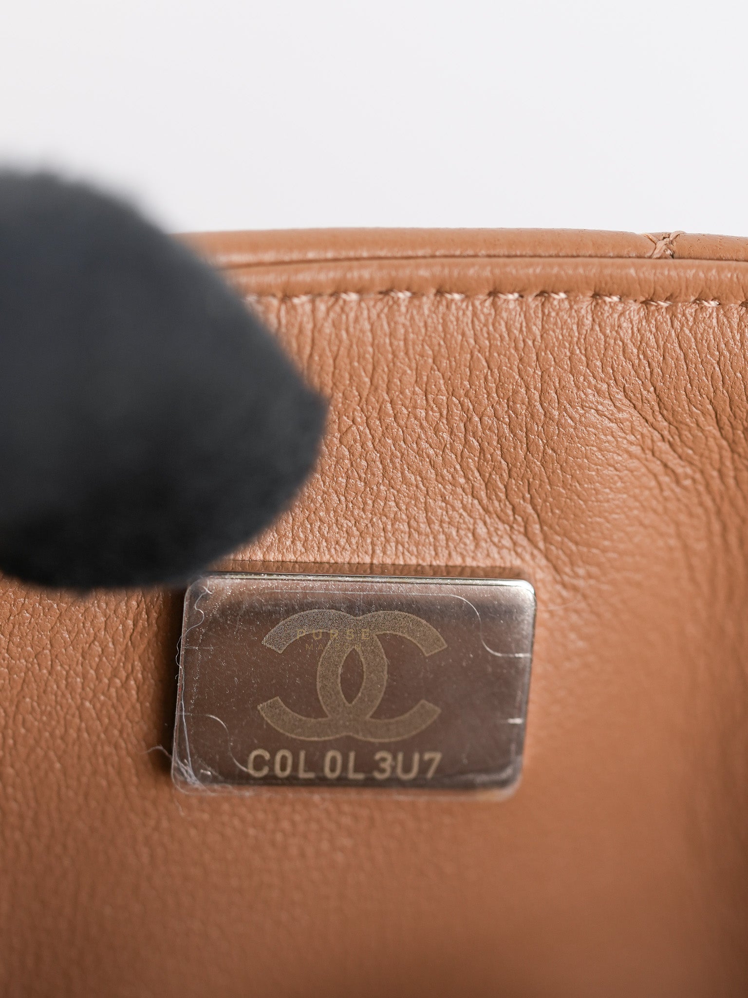 Mini Rectangle Caramel in Lambskin Leather and Silver Hardware(Microchip) | Purse Maison Luxury Bags Shop