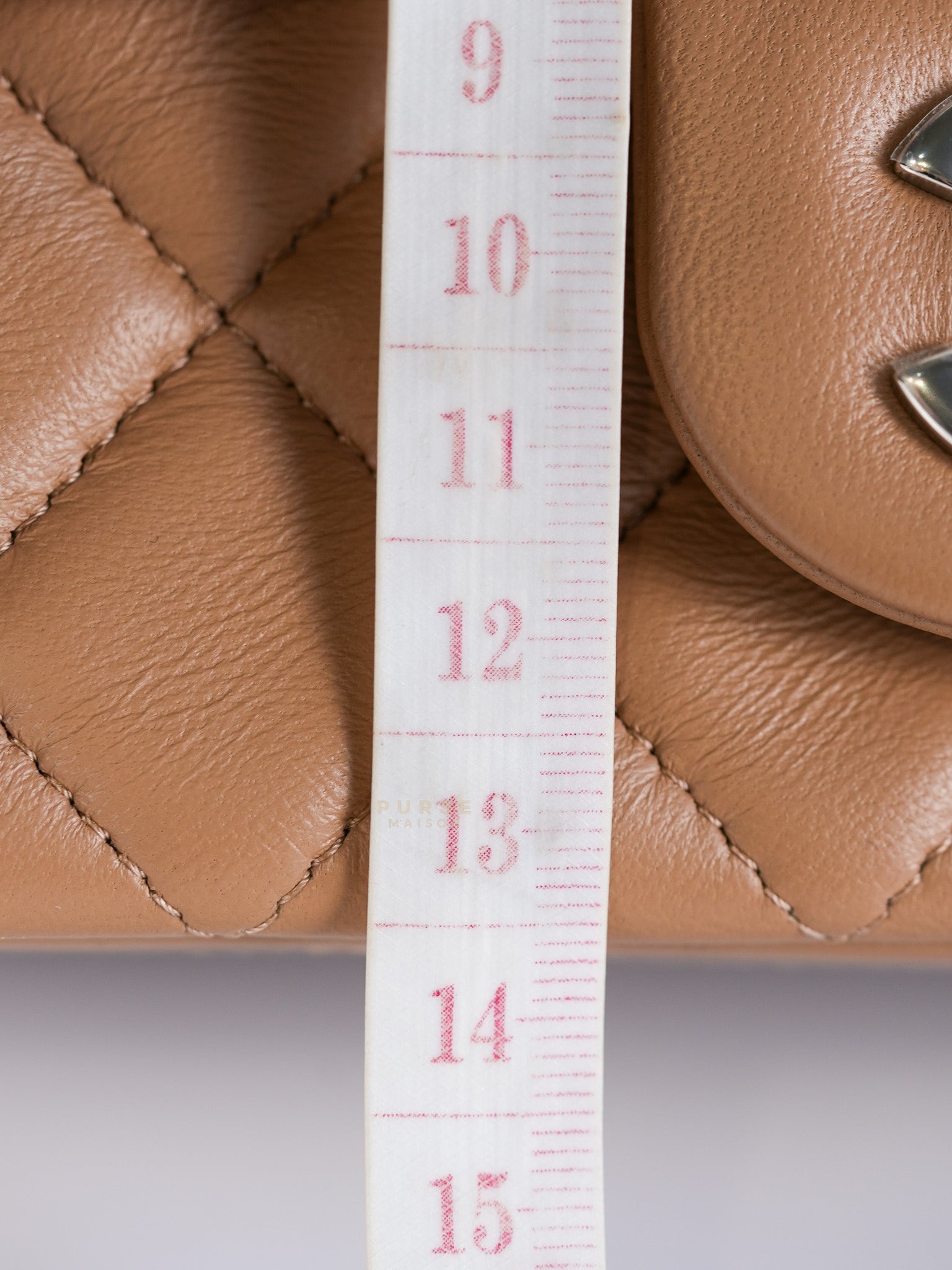 Mini Rectangle Caramel in Lambskin Leather and Silver Hardware(Microchip) | Purse Maison Luxury Bags Shop