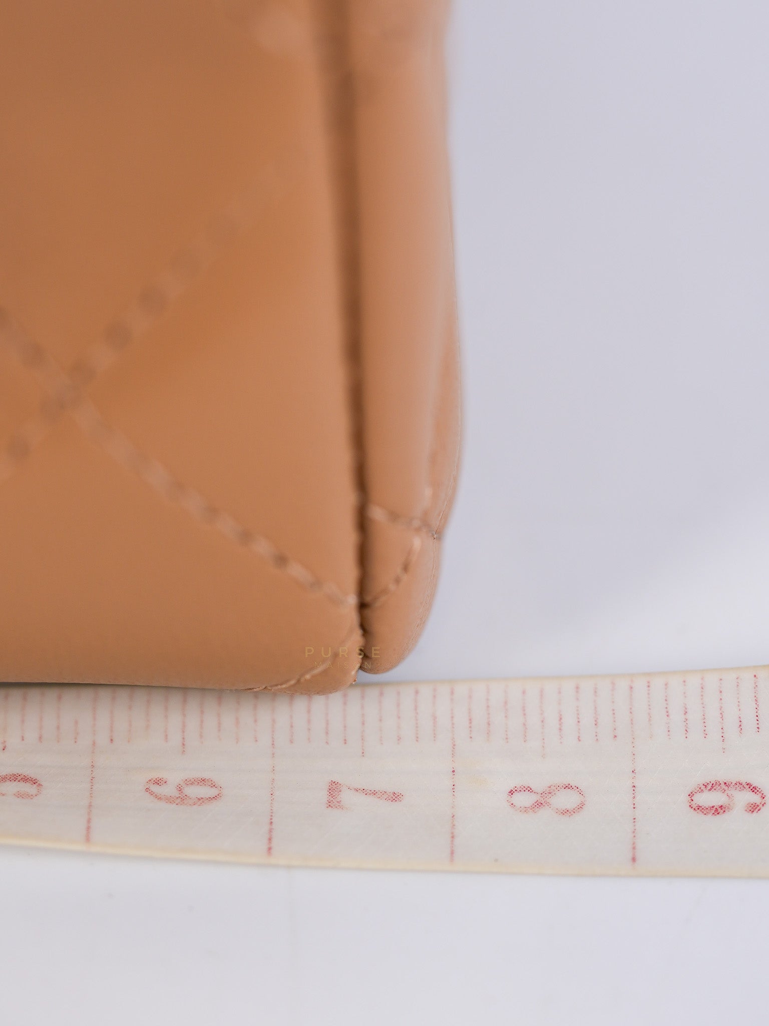 Mini Rectangle Caramel in Lambskin Leather and Silver Hardware(Microchip) | Purse Maison Luxury Bags Shop