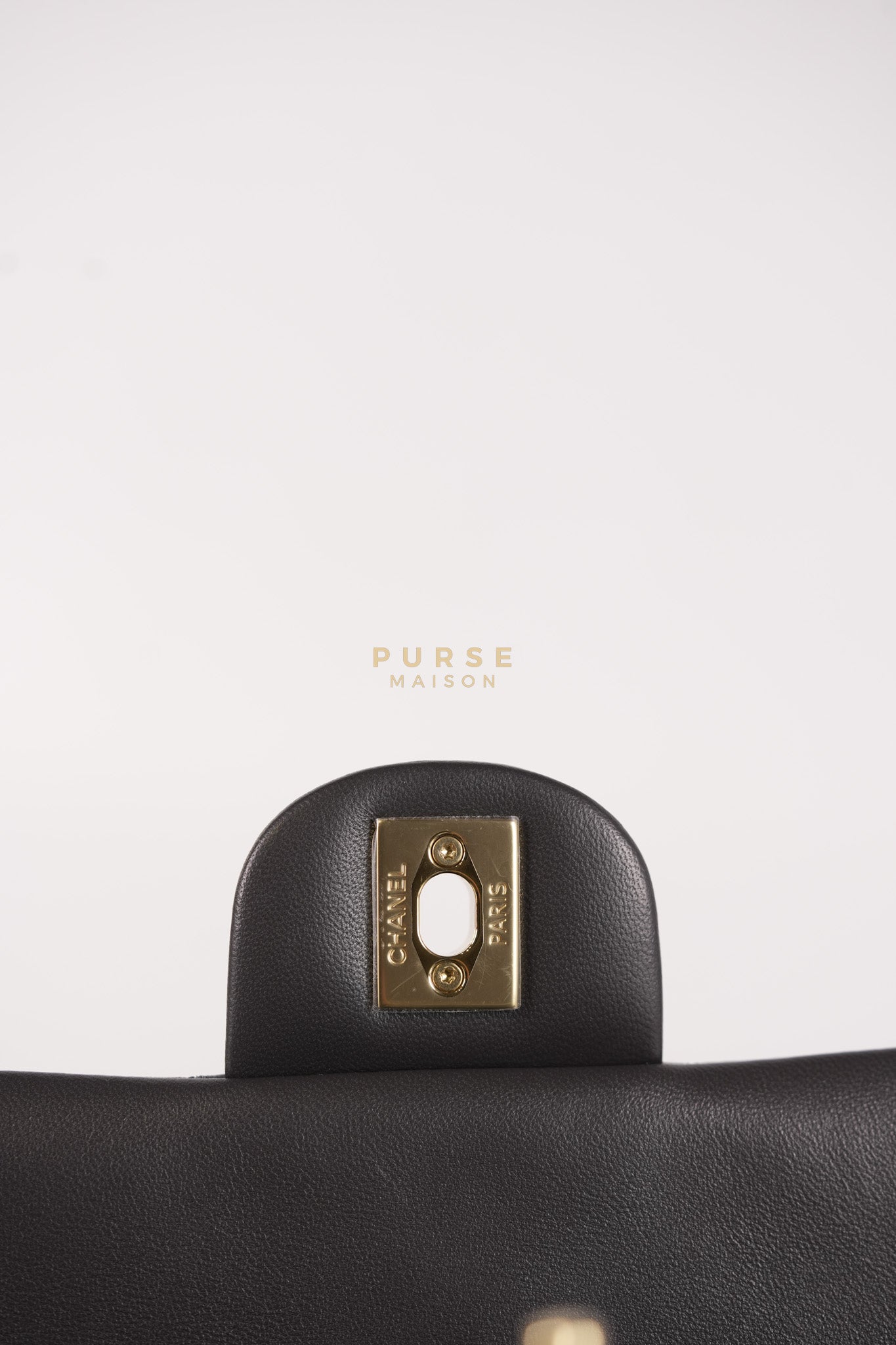 Mini Rectangle Dark Gray Lambskin Leather and Light Gold Hardware (Microchip) | Purse Maison Luxury Bags Shop