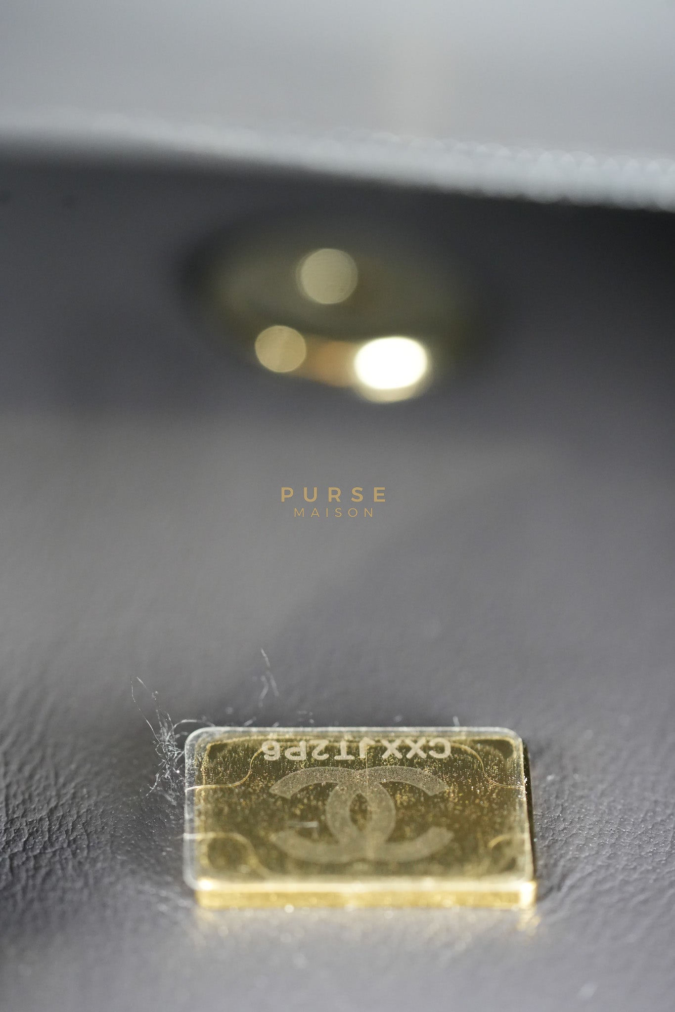 Mini Rectangle Dark Gray Lambskin Leather and Light Gold Hardware (Microchip) | Purse Maison Luxury Bags Shop