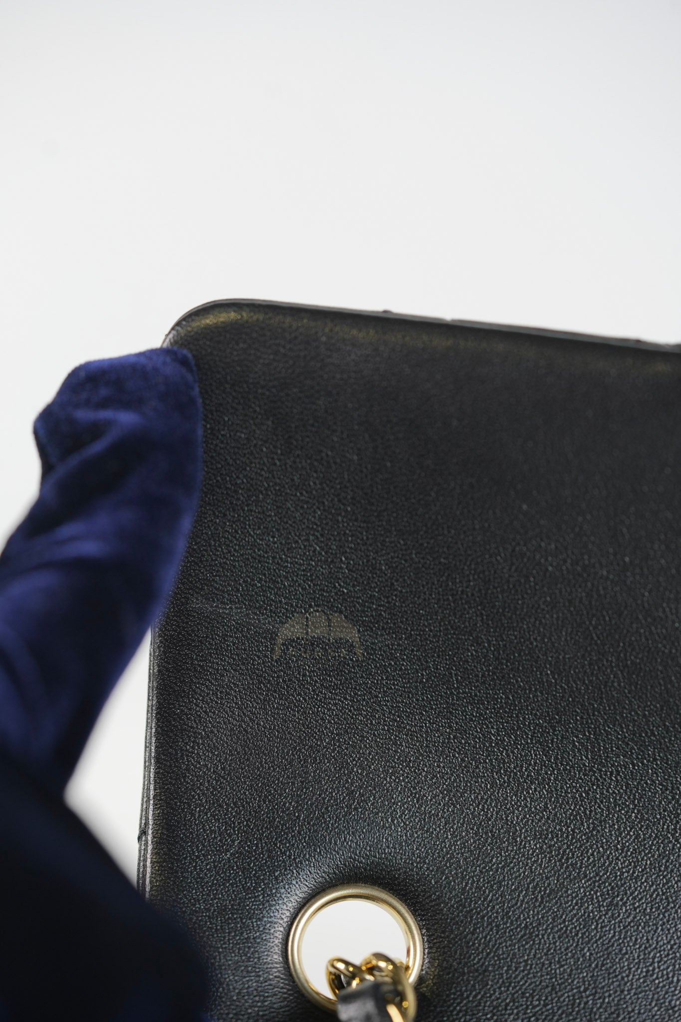 Mini Rectangle in Black Lambskin Leather and Light Gold Hardware (Microchip) | Purse Maison Luxury Bags Shop