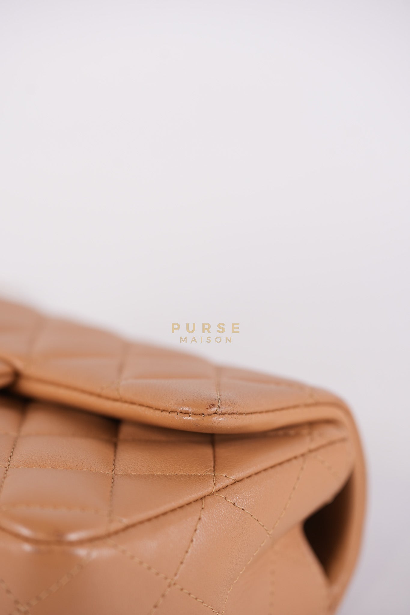 Mini Rectangle Top Handle in Caramel Lambskin Gold Hardware (Microchip) | Purse Maison Luxury Bags Shop