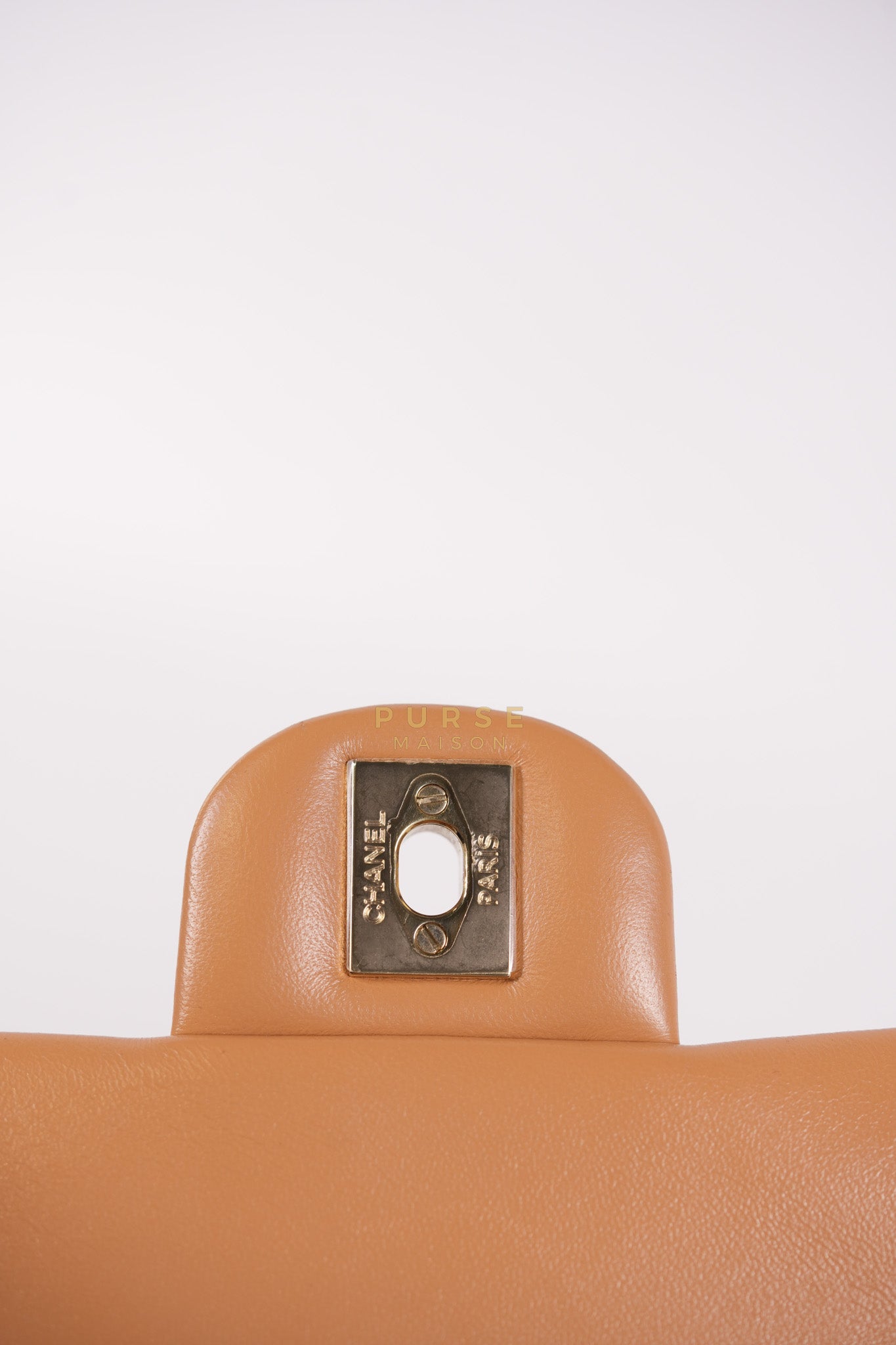 Mini Rectangle Top Handle in Caramel Lambskin Gold Hardware (Microchip) | Purse Maison Luxury Bags Shop