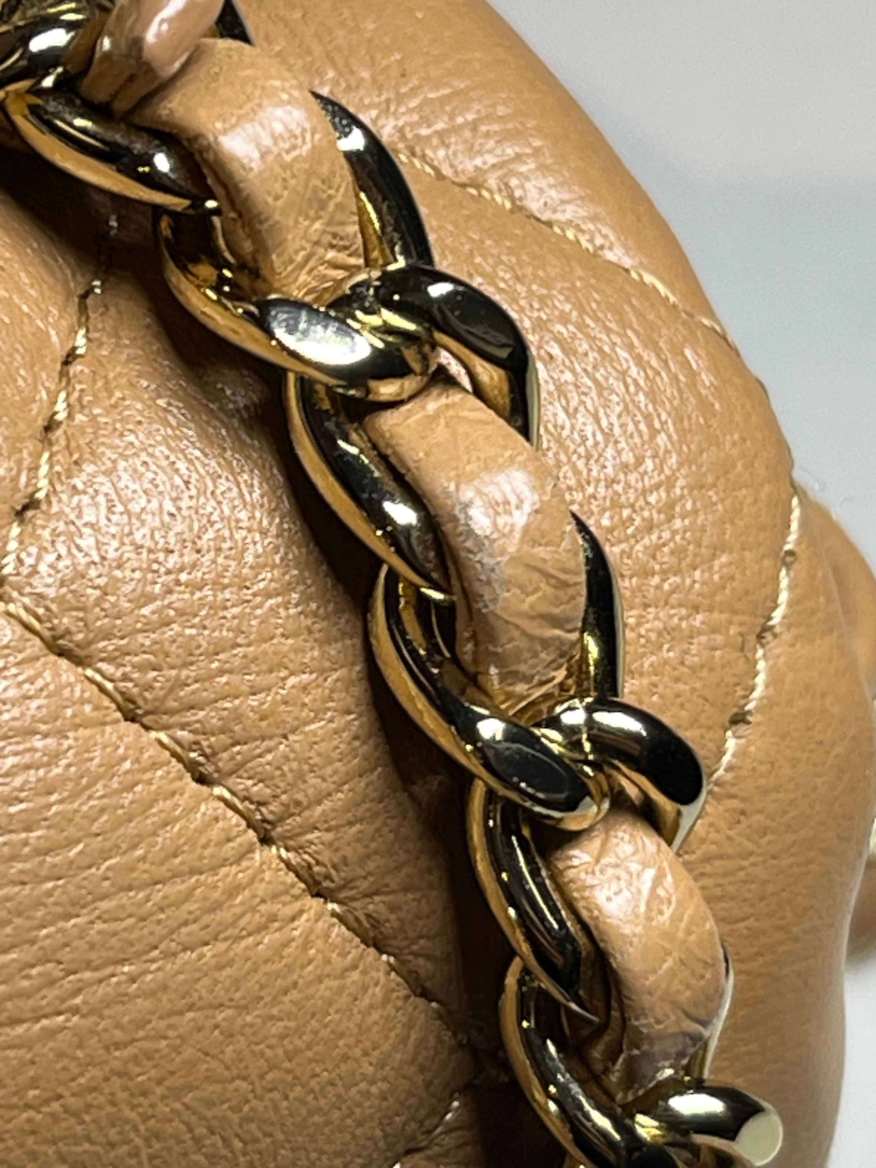 Mini Rectangle Top Handle in Caramel Lambskin Gold Hardware (Microchip) | Purse Maison Luxury Bags Shop